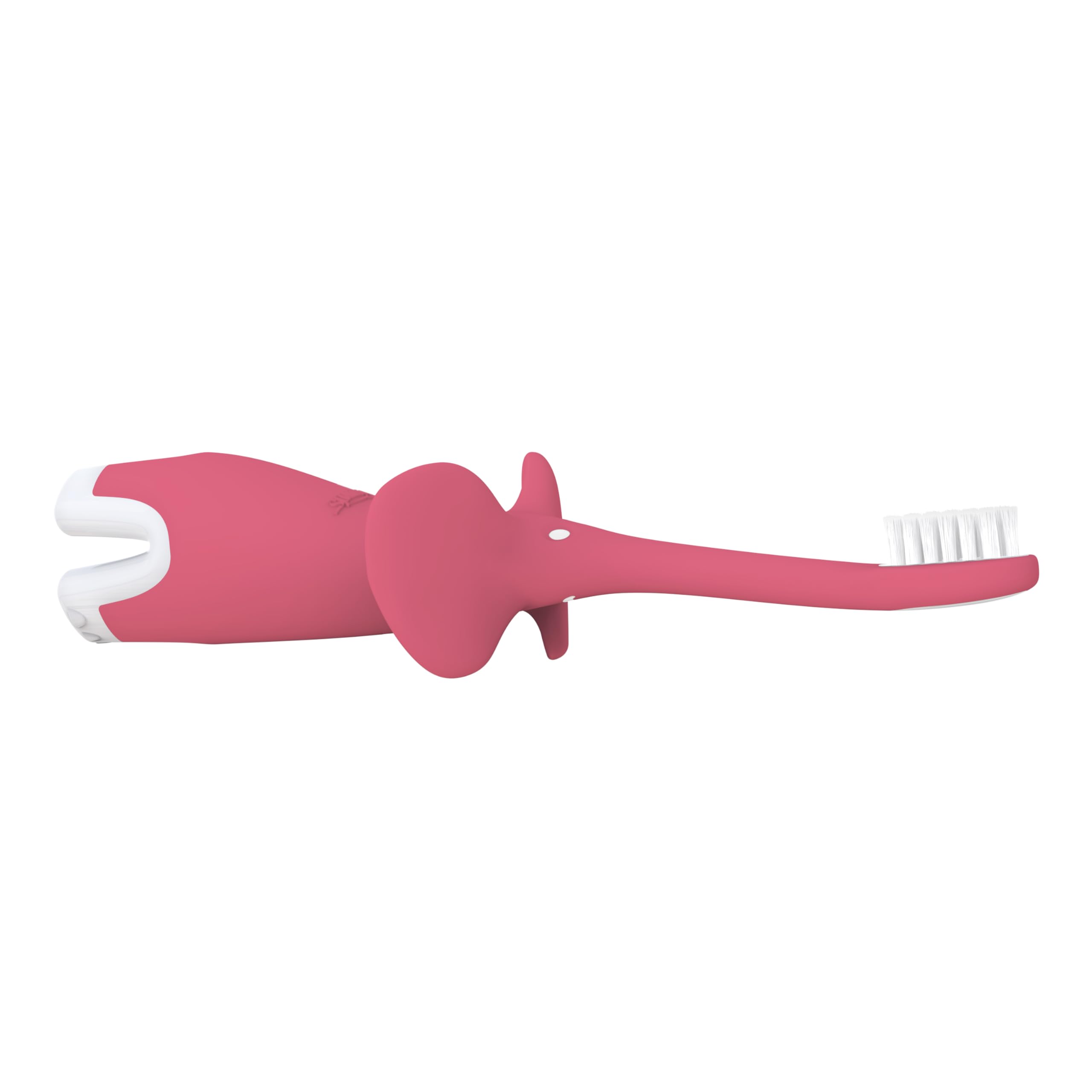 Dr. Brown's Soft Baby Toothbrush for Infants & Toddlers 0-3 Years - Gentle First Teeth Cleaning - Pink Elephant Design (Colors Vary) - Perfect for Baby's Oral Care Routine & Early Dental Hygiene