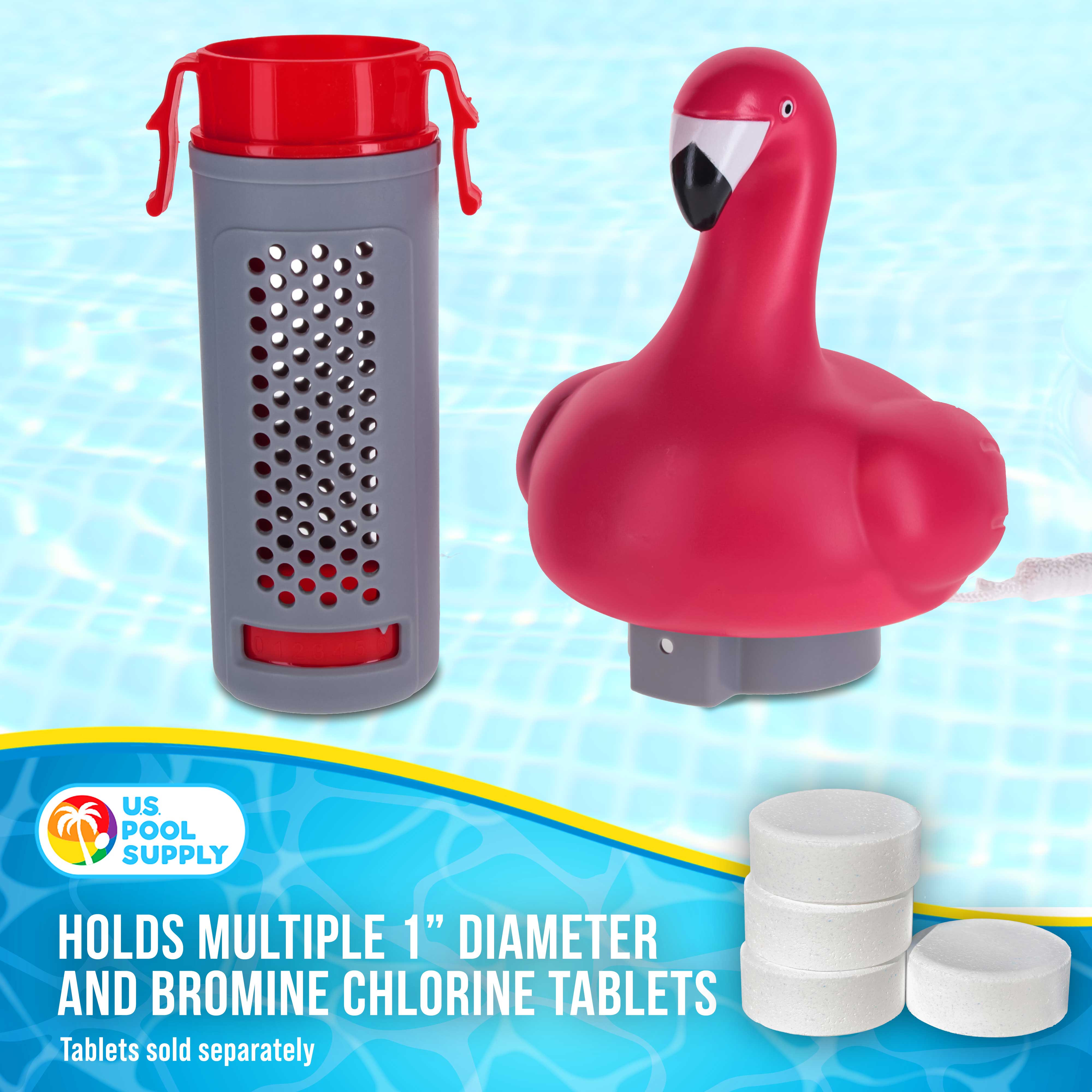 Flamingo Floating Spa Chlorine Dispenser for Hot Tubs & Small Pools - 6 Adjustable Flow Settings, Holds 1 Tablet, Pink - Perfect for Backyard Relaxation, Pool Parties & Spa Maintenance