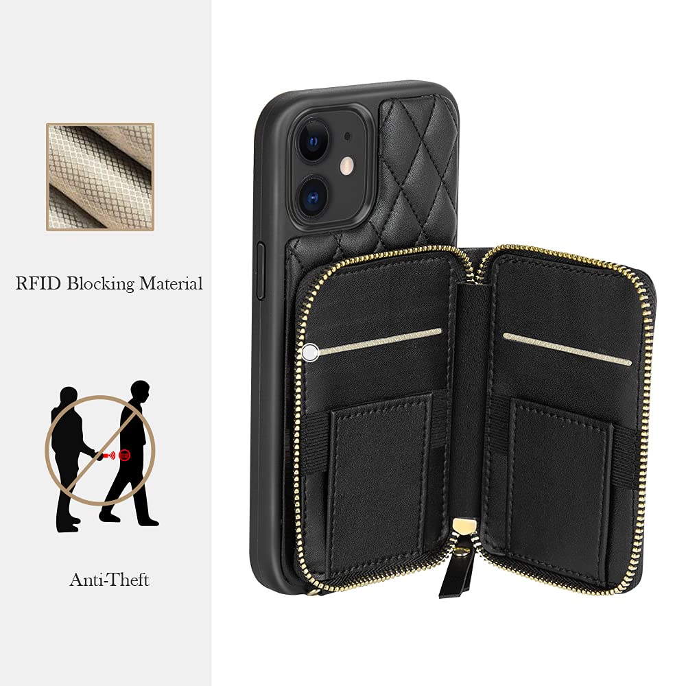 LAMEEKU Leather Wallet Case for iPhone 12/12 Pro 6.1