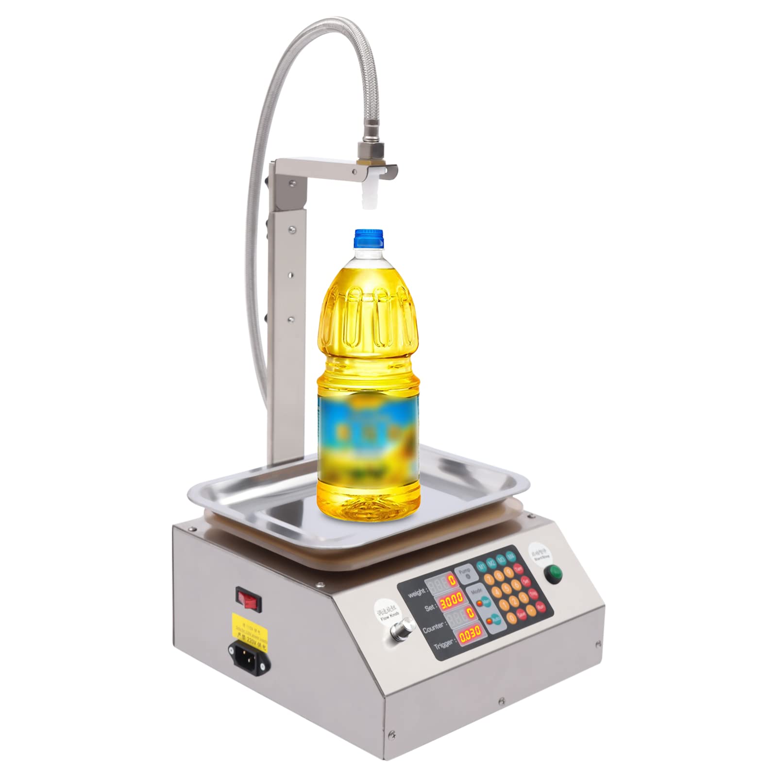 Semi-Automatic Digital Control Liquid Filling Machine - Single Head Nozzle Stainless Steel Bottle Filler for Drinks, Vinegar & Perfume (17L Capacity) | Ideal for Small Business, Homebrew & DIY Cosmetic Production