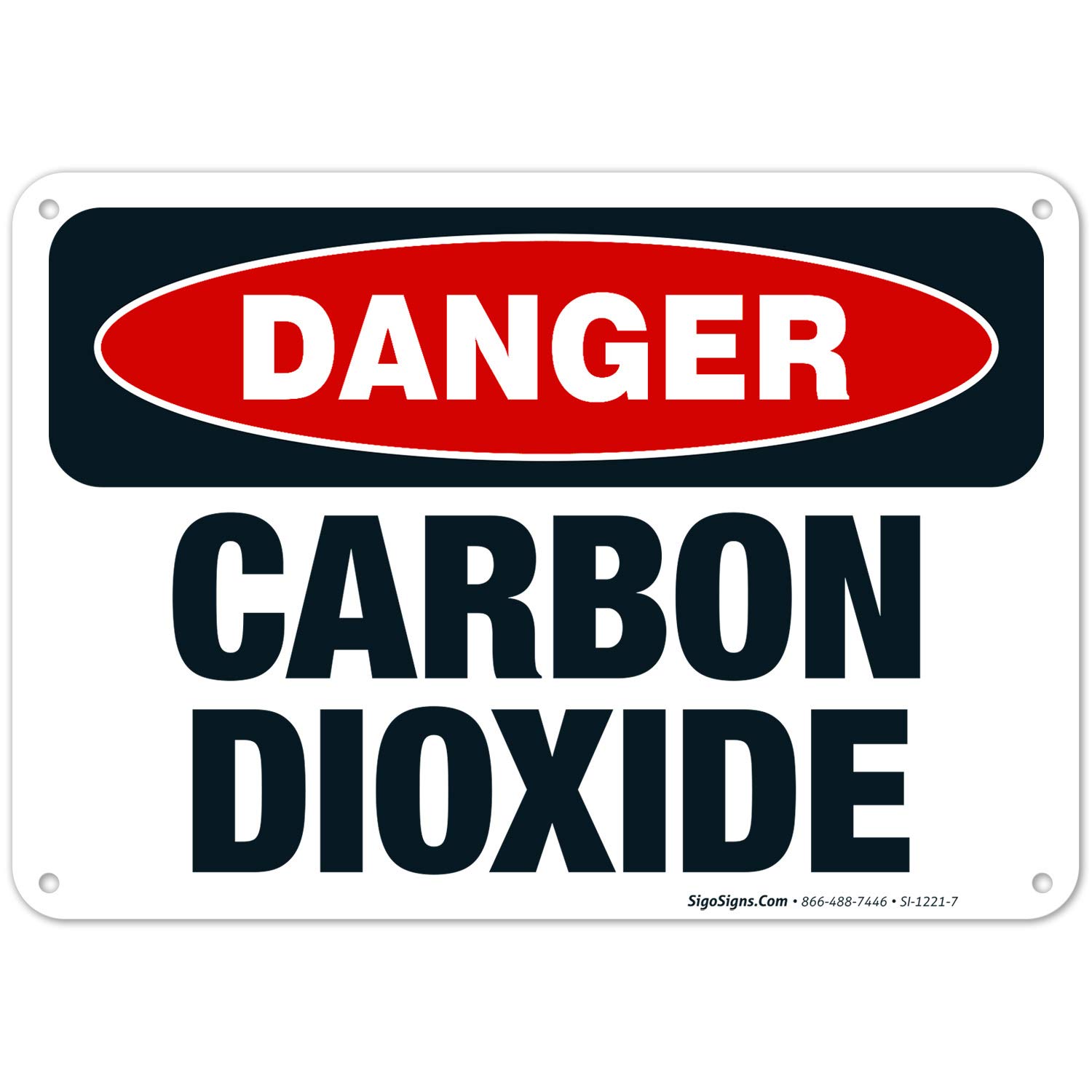 Danger Carbon Dioxide Sign - OSHA Compliant 10x7 Inch Rust-Free Aluminum Safety Sign, Fade Resistant for Indoor & Outdoor Use - Made in USA | Perfect for Laboratories, Industrial Facilities & Hazardous Areas