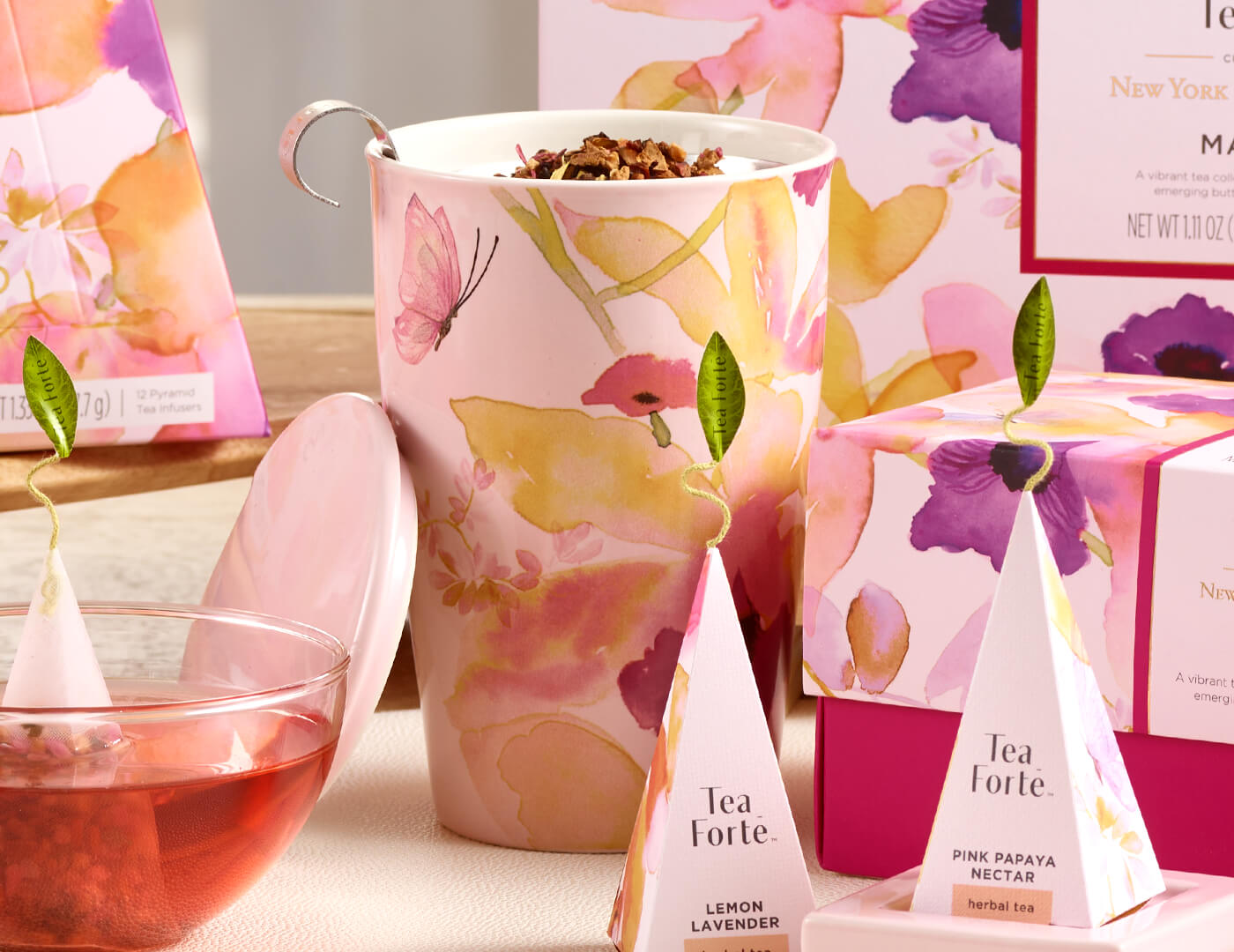 Premium KATI® Mariposa Steeping Cup with Infuser - Perfect for Loose Leaf Tea, Herbal Tea & Coffee - Ideal for Home, Office & Travel Use