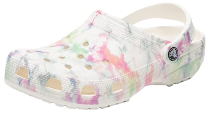 Crocs Unisex-Adult Classic Tie Dye Clogs - Comfortable Slip-On Water Shoes for Men & Women - Perfect for Beach, Pool, Garden & Indoor Use