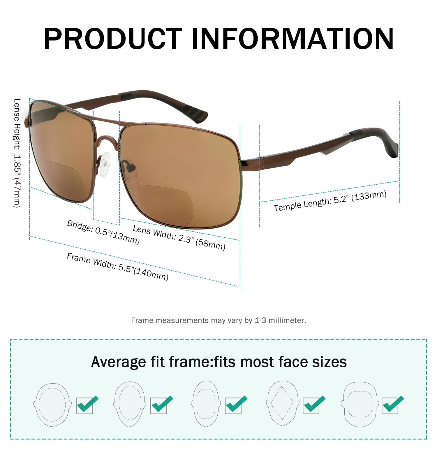 Eyekepper Bifocal Sunglasses for Men & Women - Polarized Reading Glasses with UV Protection - Perfect for Outdoor Activities, Driving, Fishing & Beach Use