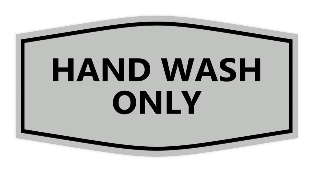 ByLITA Fancy Hand Wash Only Sign (Light Gray) - Large Decorative Laundry Room Sign for Delicate Clothing Care - Perfect for Laundry Rooms, Dry Cleaners & Home Decor