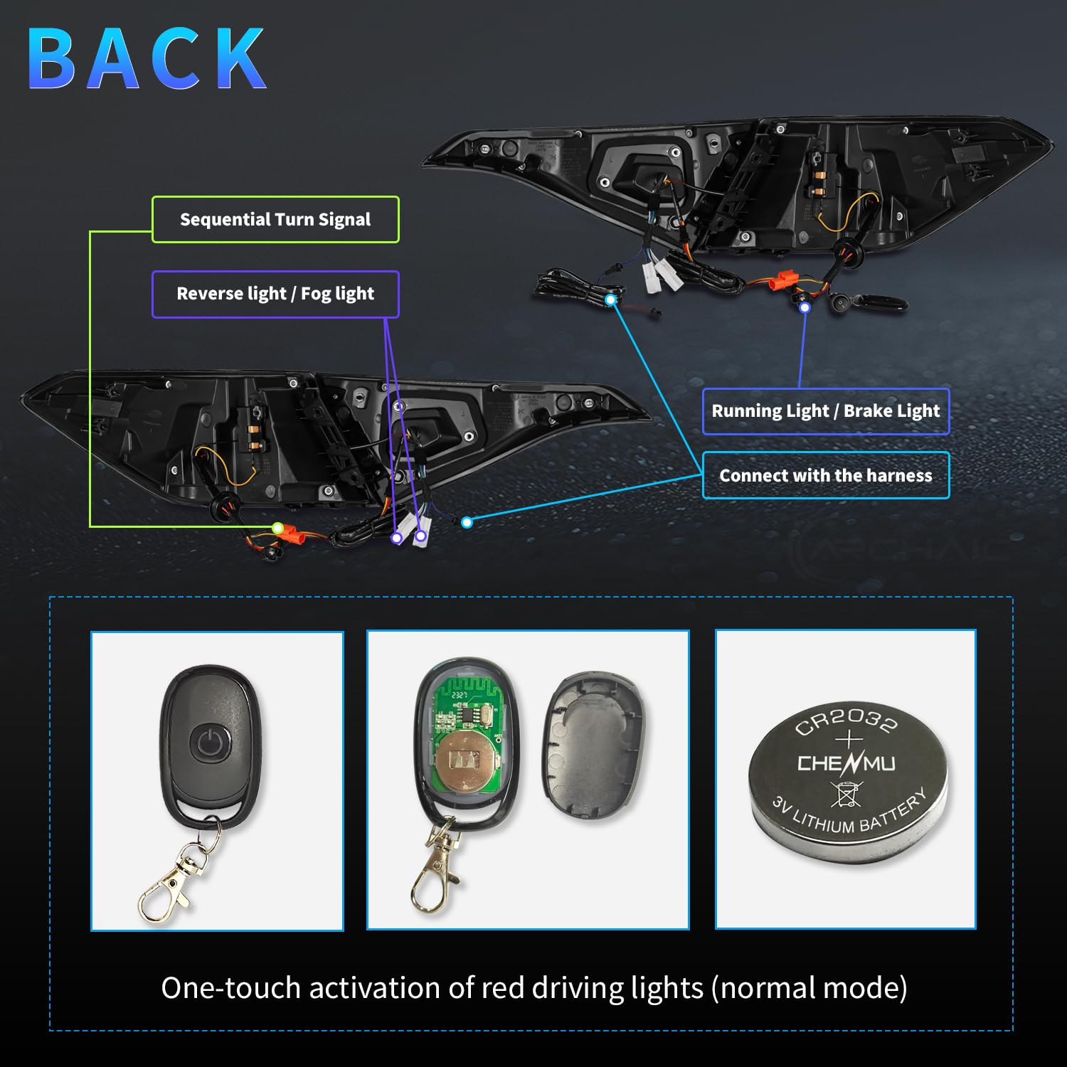 Upgraded LED Tail Lights for 2022-2024 Honda Civic 11th Gen Sedan - Colorful Dynamic Animation DRL & Sequential Turn Signals (Pair) - Perfect for Night Driving and Custom Car Styling