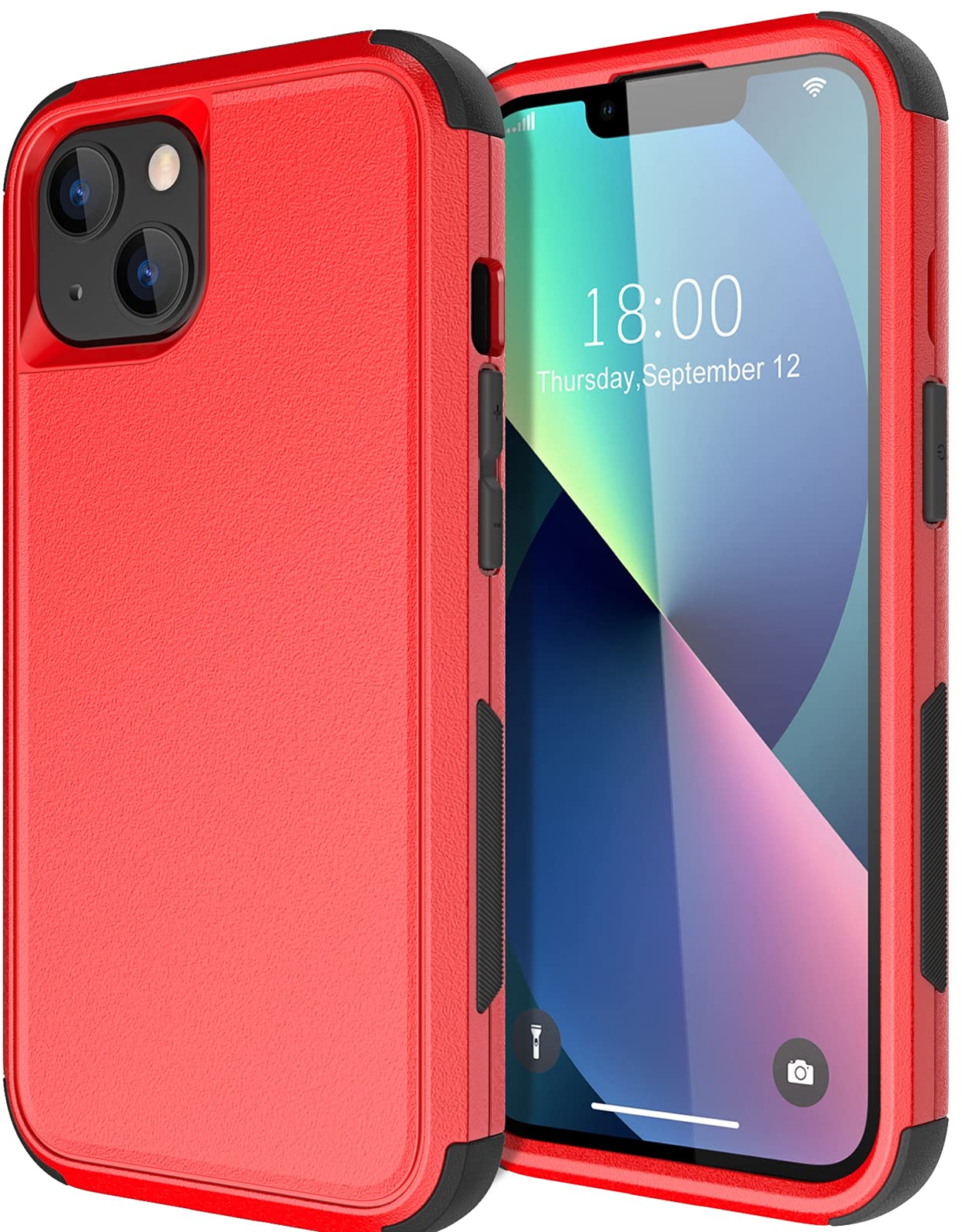 Shockproof Heavy Duty iPhone 13 Case - Drop Proof, Dust Proof Protective Phone Cover for Apple iPhone 13 (Red) | Perfect for Outdoor Adventures, Construction Work & Extreme Sports