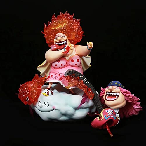 28cm Anime Charlotte Linlin Big Mom Figure - Four Emperors Fighting Scene PVC Action Model Toy | Collectible Gift for Anime Fans | Perfect for Display, Cosplay & One Piece Merchandise Collection