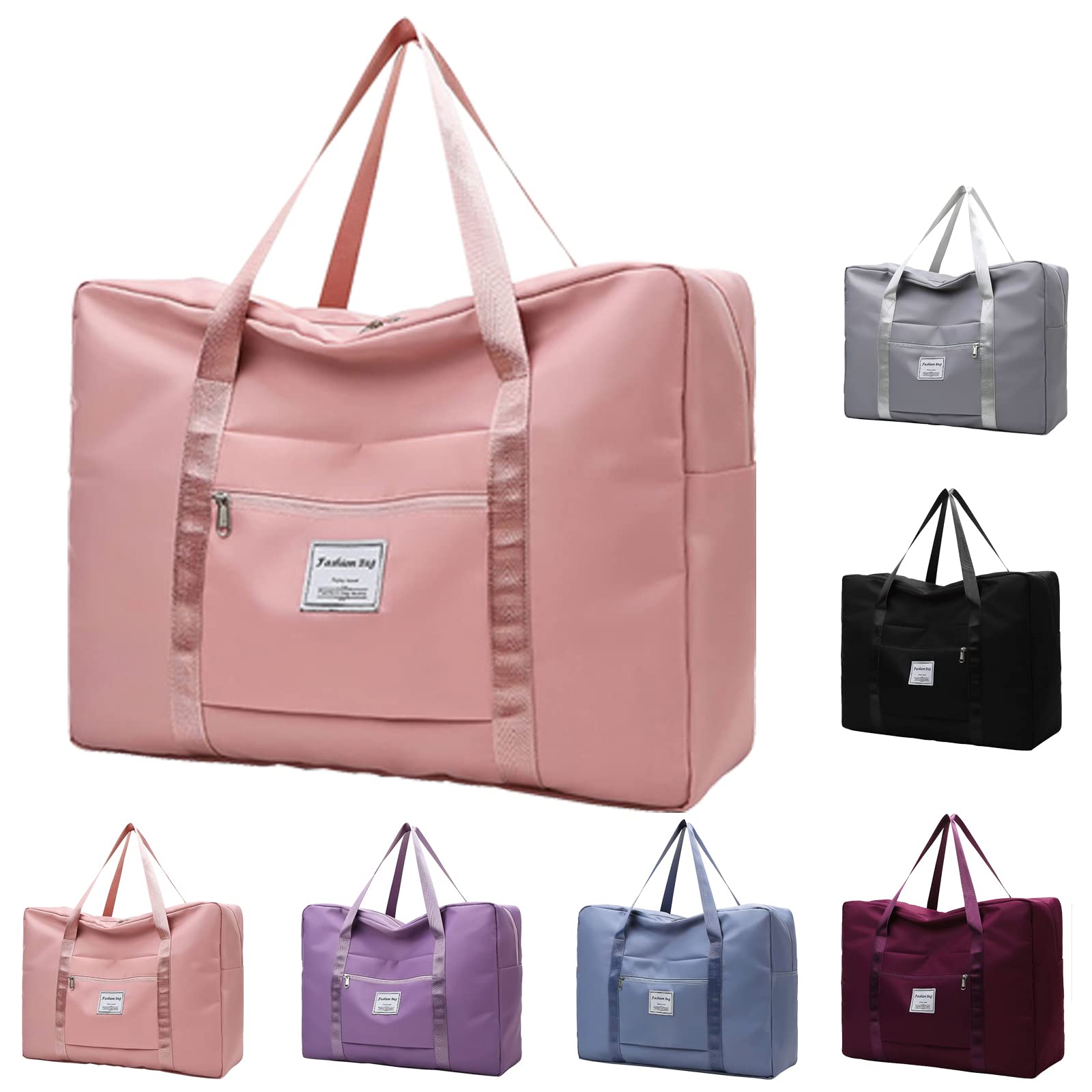 Large Sport Travel Duffle Bag - Lightweight Gym Tote & Weekender Carry On Bag for Women - Overnight Shoulder Beach Bag (Pink) - Perfect for Gym, Travel & Weekend Getaways