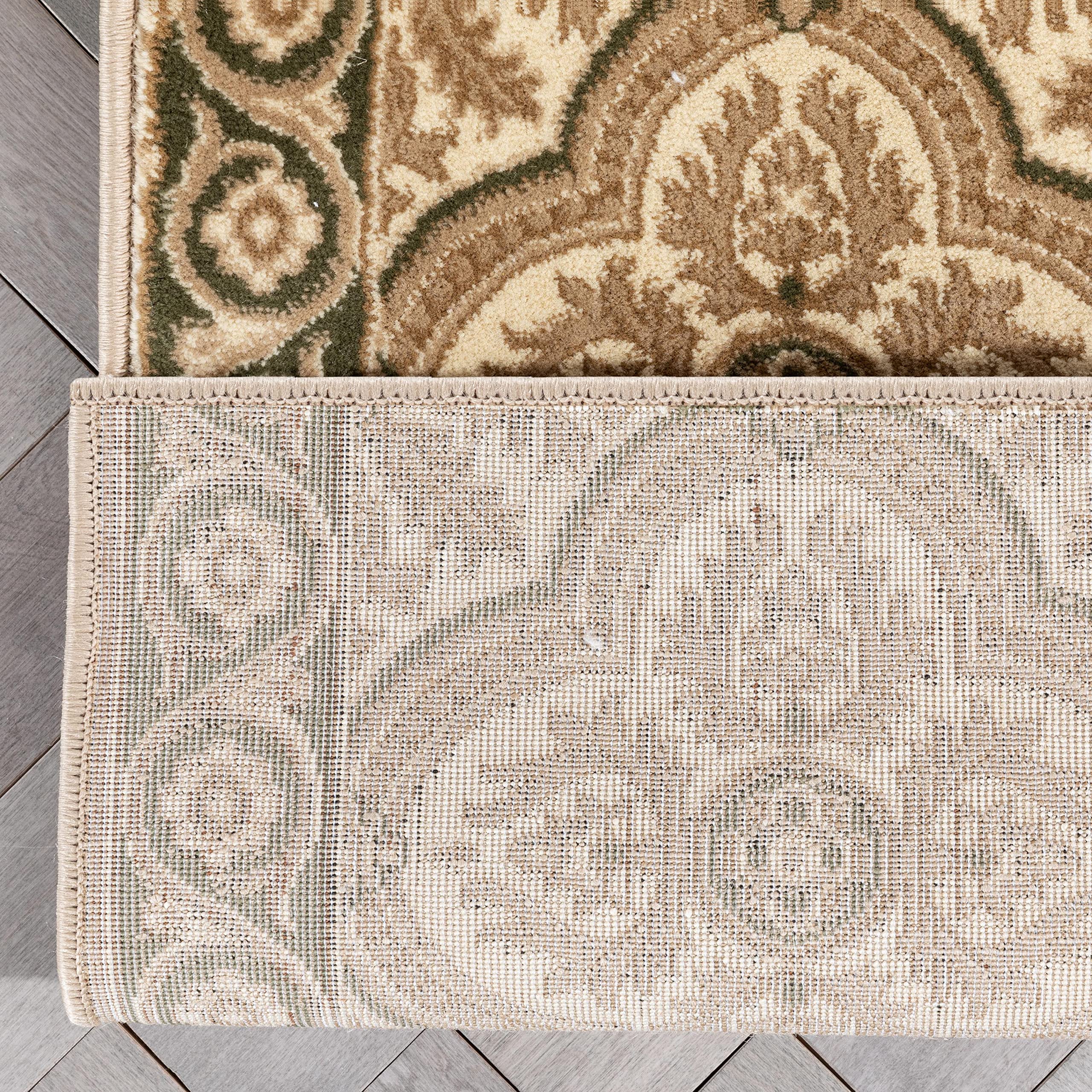 Well Woven Custom Size Runner Rug - Silas Beige Quatrefoil Pattern 27