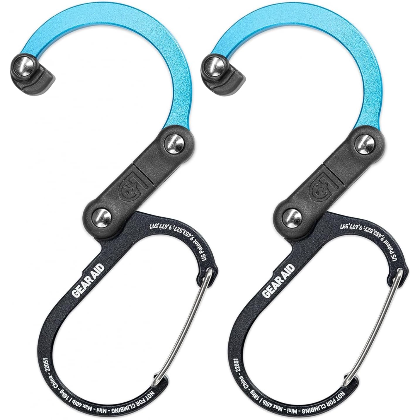 GEAR AID HEROCLIP Mini Carabiner Clip & Hook - Portable Travel Gear Organizer for Backpacks, Bags & Outdoor Adventures