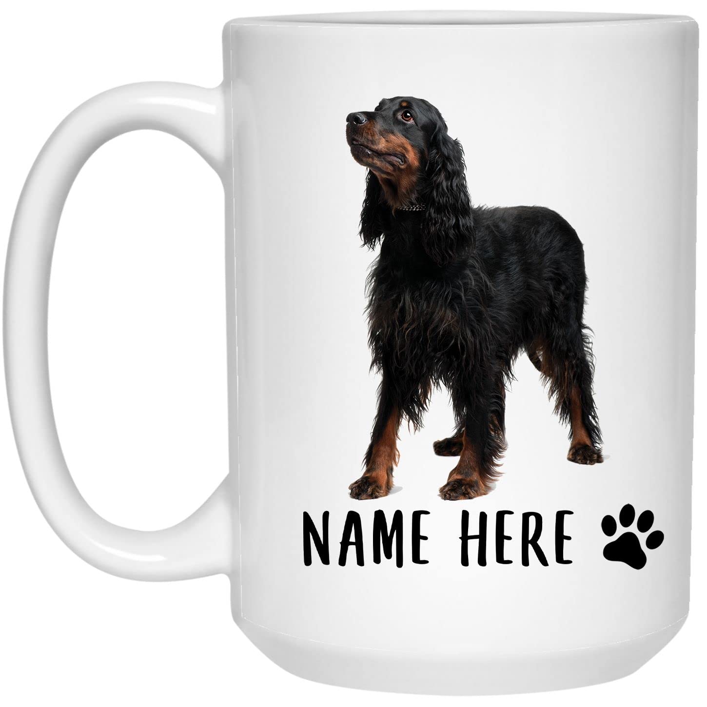 Personalized Gordon Setter Dog Lover Coffee Mug - Custom Name & Text Ceramic Cup 15oz - Unique Christmas Birthday Gift for Dog Moms & Dads - Perfect for Home Office Use & Dog Lover Appreciation Gifts