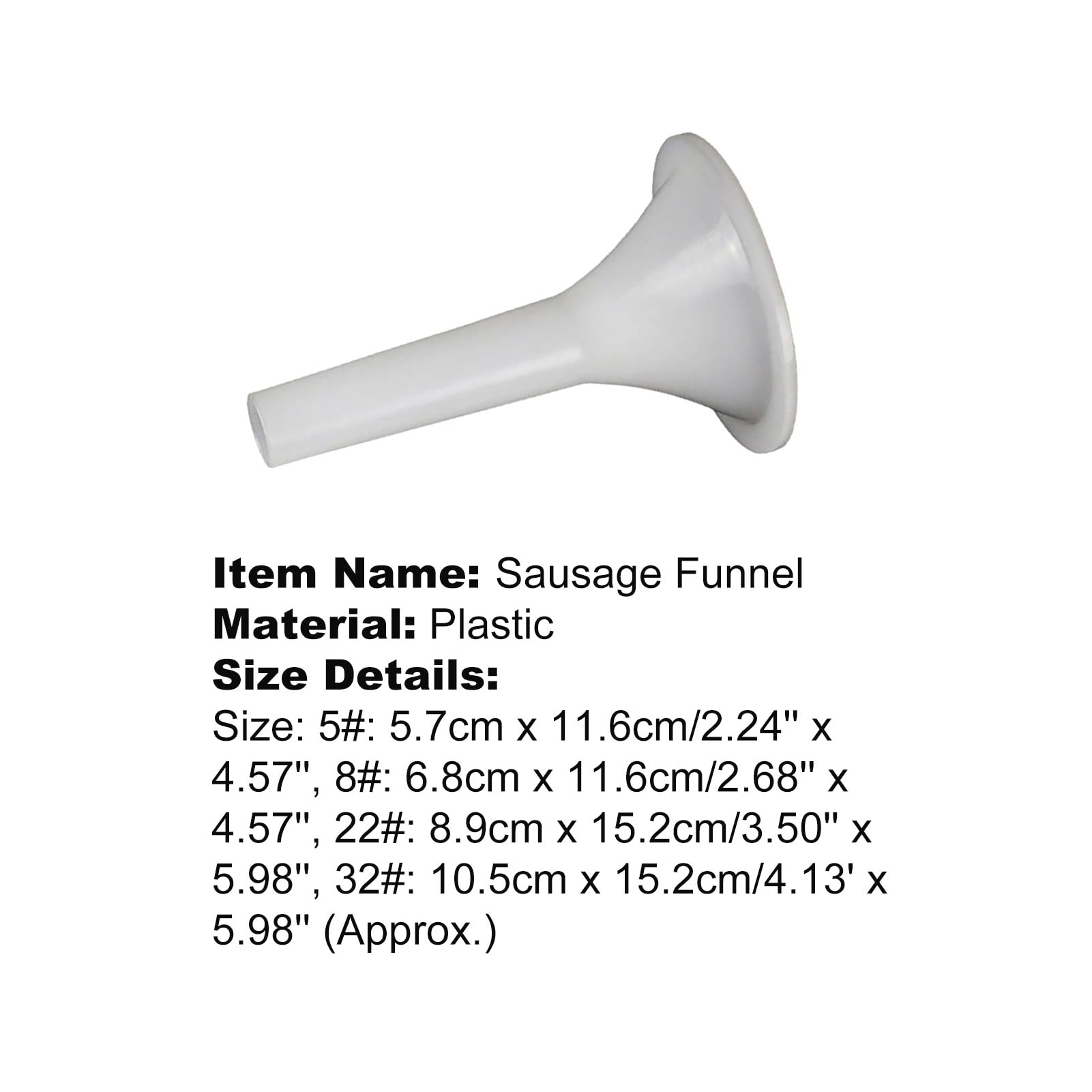 Premium Stainless Steel Sausage Stuffer Tubes - 32# Food Grade Non-Stick Sausage Filling Funnel for Meat Grinders | Perfect for Home Kitchen, Butcher Shops & Sausage Making Accessories