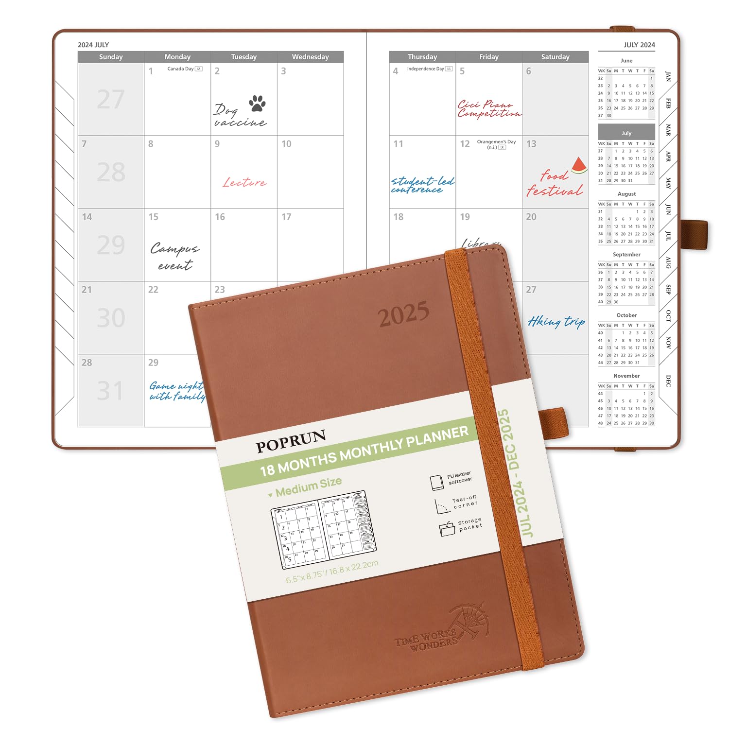 POPRUN 2024-2025 Monthly Planner (8.5