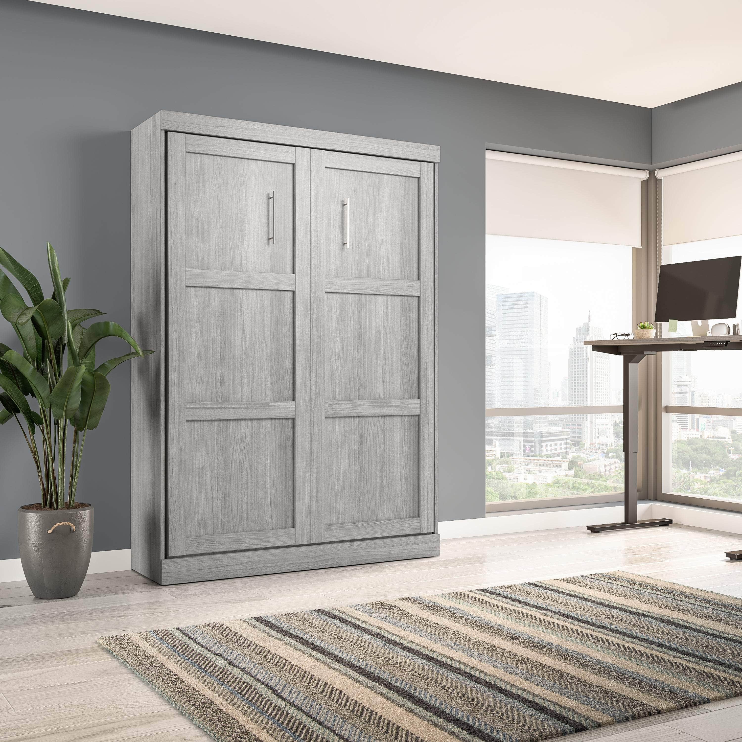 Pur Full Size Murphy Wall Bed with 7 Color Options - Space-Saving Wall Bed for Small Apartments, Guest Rooms & Home Offices