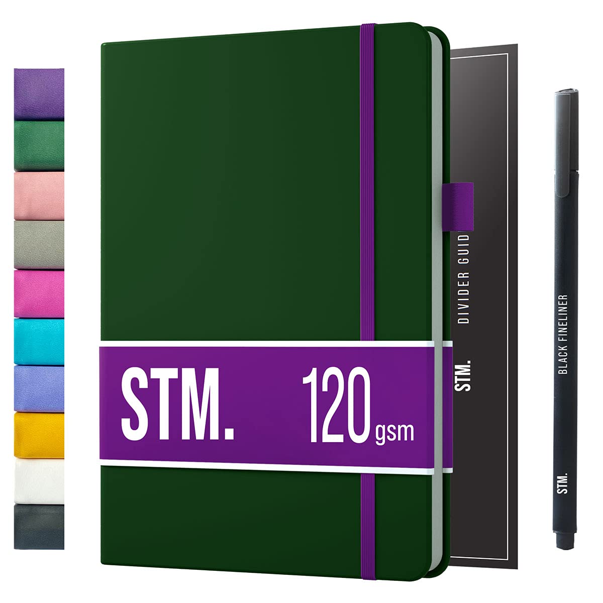 Scribbles That Matter A5 Dotted Journal Notebook - Vegan Hard Cover, 160gsm Bleedproof Thick Paper, 150 Pages (5.75 x 8.5 Inches) with Free Pen - Perfect for Bullet Journaling, Work Planning & Creative Note Taking - Bottle Green