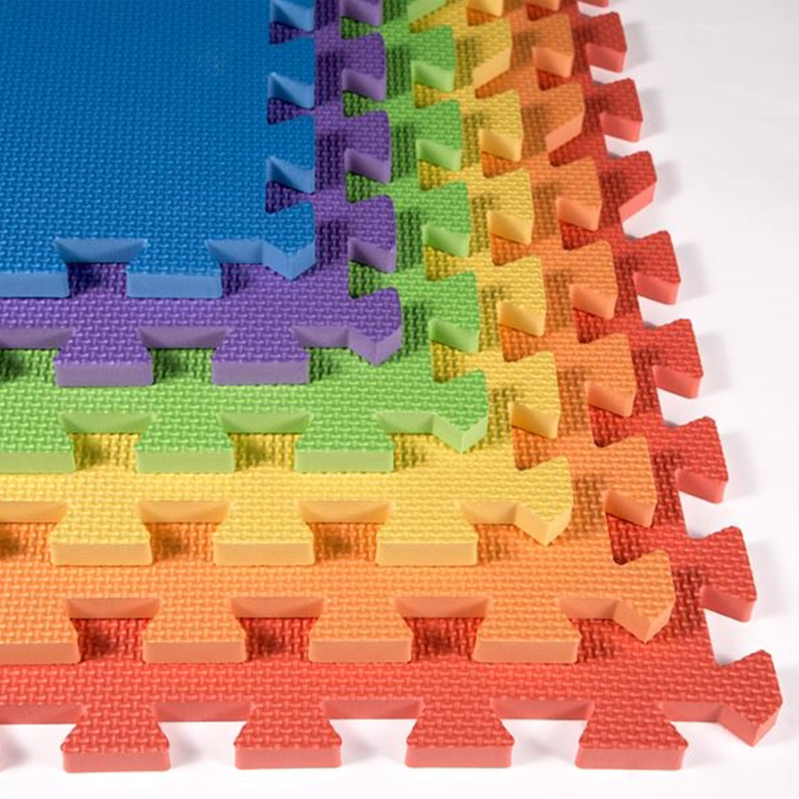 Non-Toxic EVA Foam Floor Mats for Baby & Toddler - 24-Piece Soft Interlocking Puzzle Tiles for Playroom, Nursery, Gym | Safe, Cushioned Rainbow Play Mat for Kids' Learning & Crawling Space