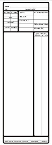 TCS (1000 Count) Time Cards Consecutive Numbered 3.25