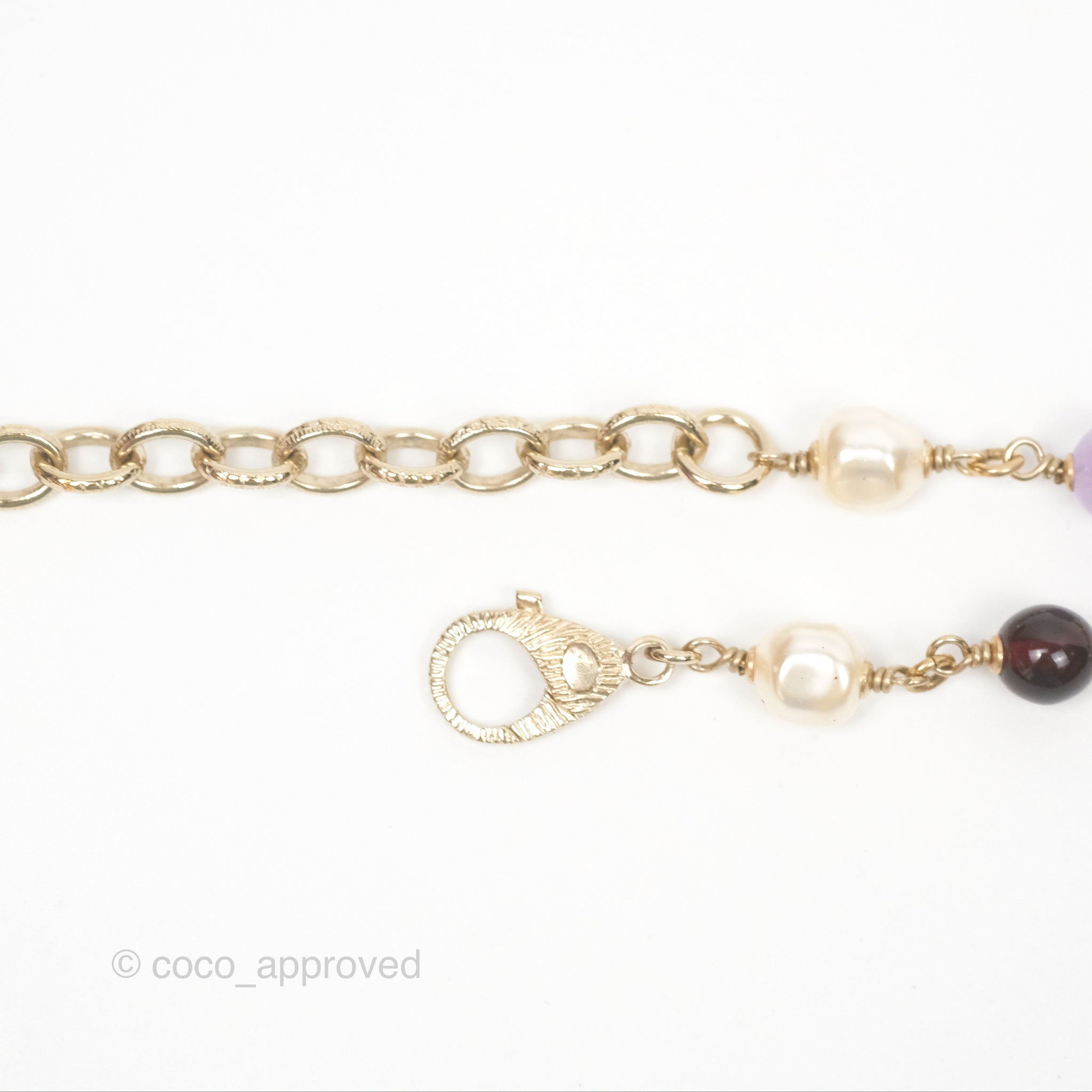Chanel CC Pearl Gemstone Long Necklace in Gold Tone - 17A Collection | Elegant Jewelry for Women, Perfect for Parties, Weddings & Special Occasions