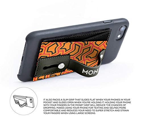 Monet Wallet Phone Grip with Kickstand - Giraffe Pattern Slim Card Holder & Phone Stand for iPhone Samsung - Perfect for Travel, Shopping, and Hands-Free Video Calls