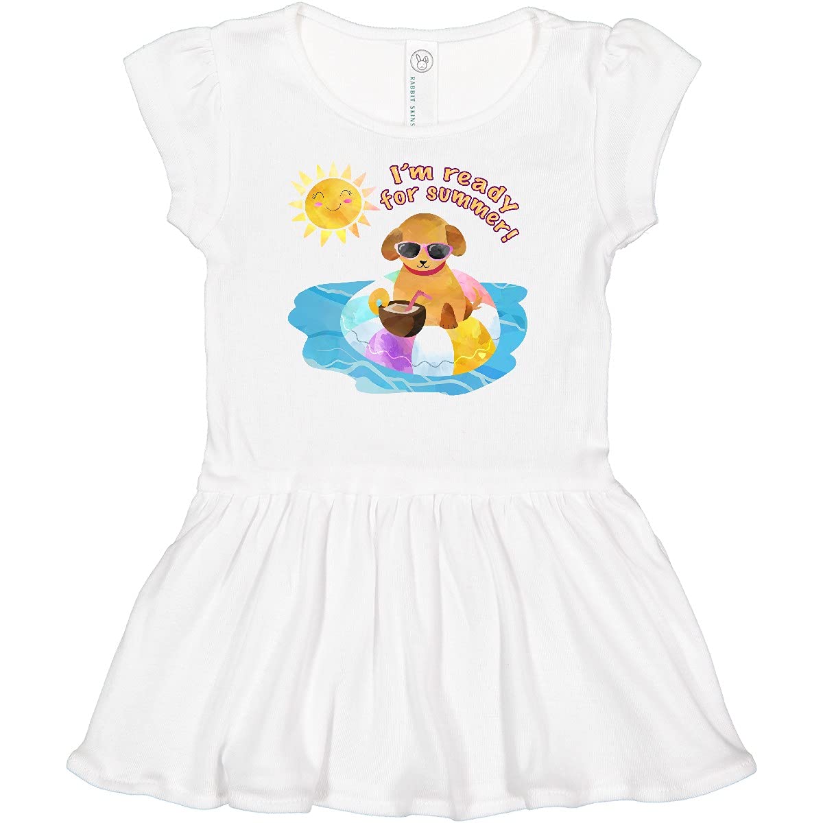 Ready for Summer Puppy in Pool Infant Dress - White 24 Months | Perfect for Beach, Pool, or Summer Parties