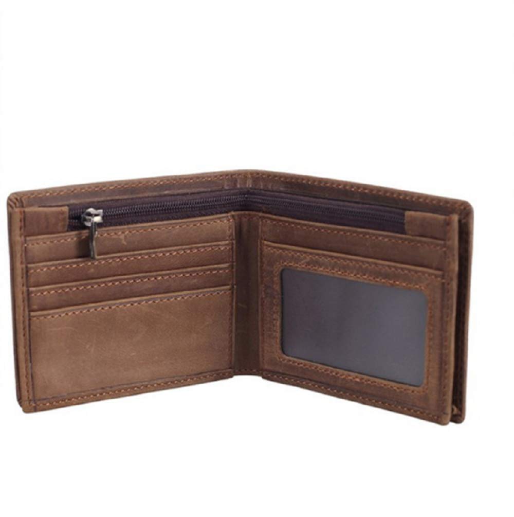 Vintage Italian Denim Leather Bi-Fold Wallet for Men - RFID Blocking, 2 ID Windows, Handmade | Perfect for Everyday Use, Travel & Gift Giving