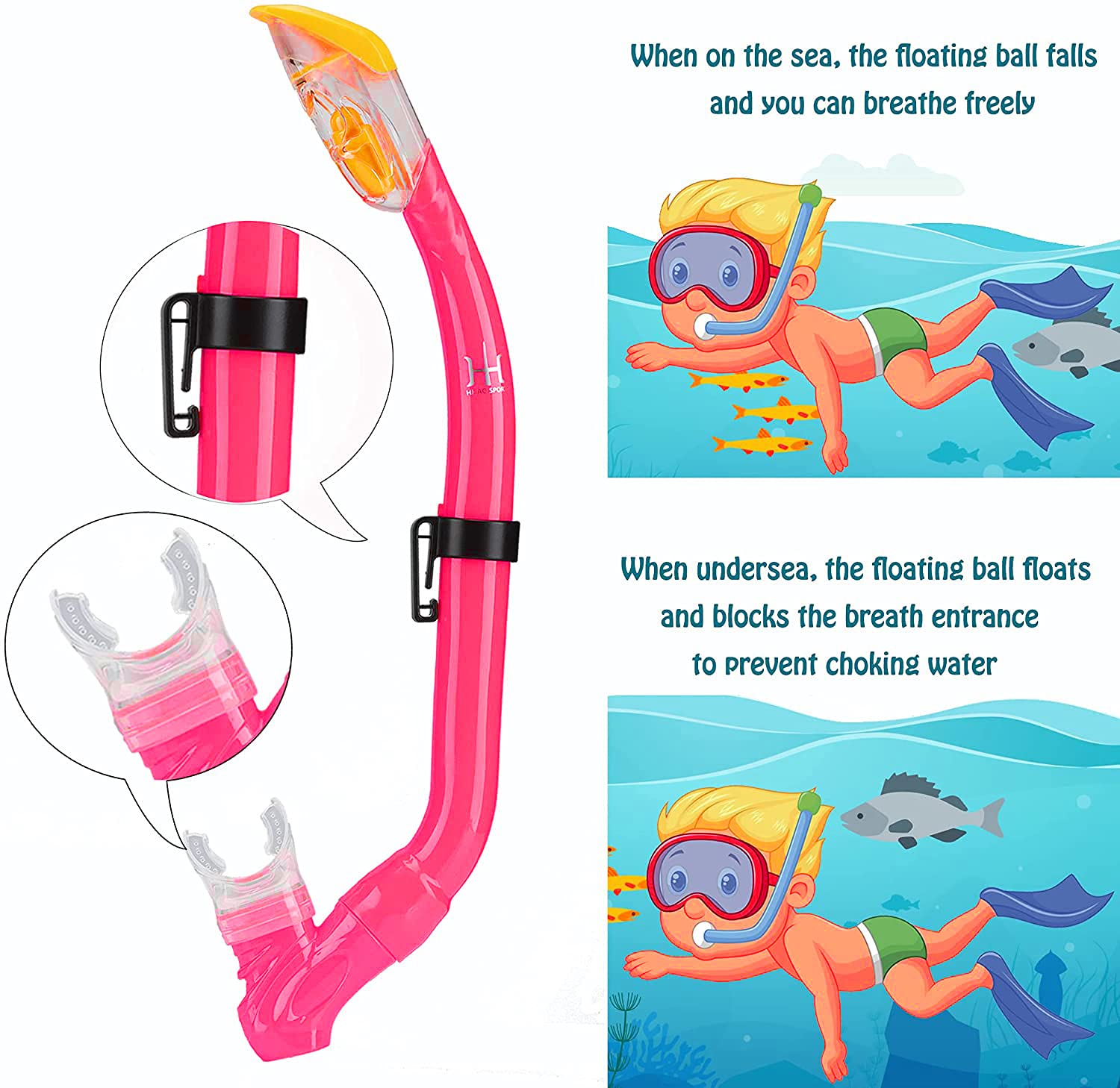 Kids Snorkel Set with Anti-Fog Diving Mask, Adjustable Swim Fins & Mesh Bag - Complete Snorkeling Gear for Children | Perfect for Pool, Beach & Ocean Adventures