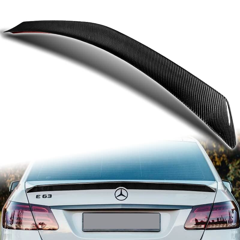 EPARTS Real Carbon Fiber Rear Spoiler Wing Trunk Lid Extended Spoiler for 2010-2016 Mercedes-Benz W212 E-Class | Premium Car Styling & Performance Upgrade