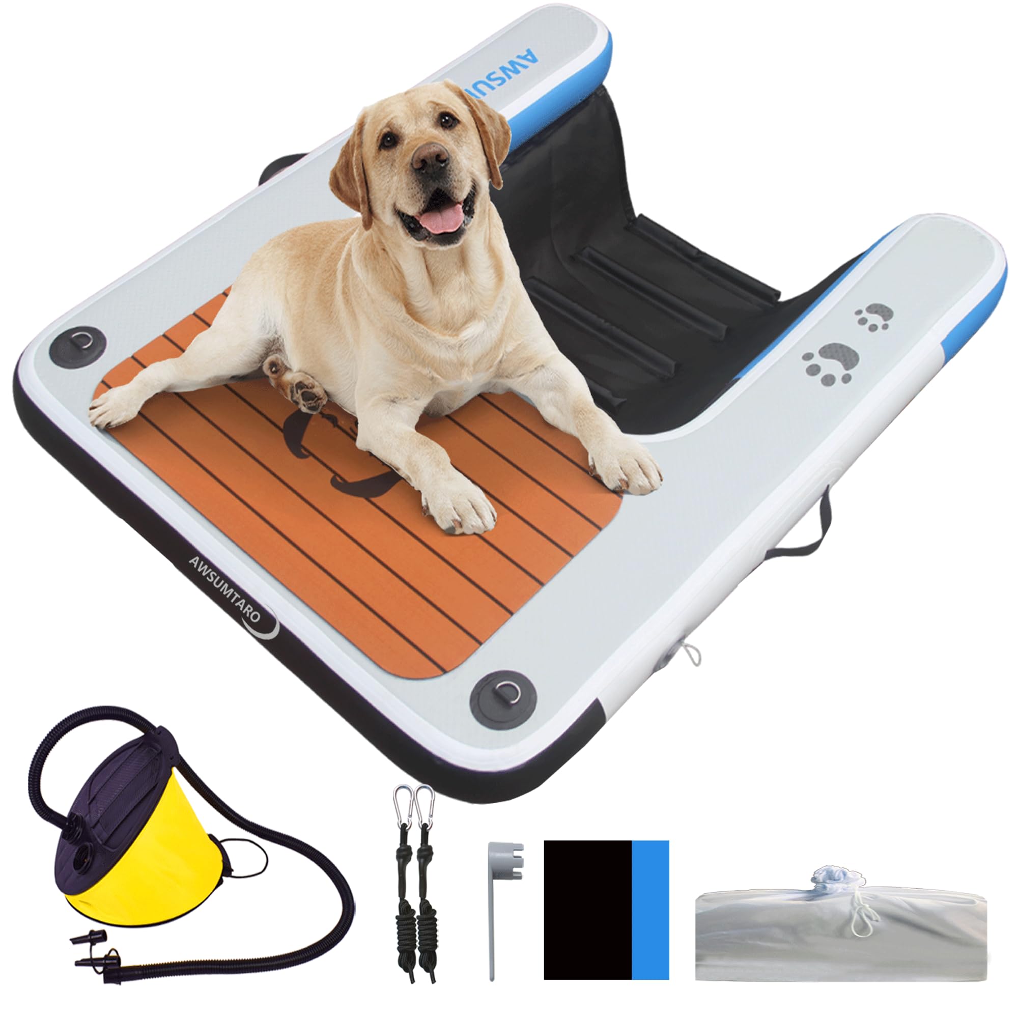 Inflatable Dog Ramp for Boats & Pools - Floating Pet Ladder for Water Sports, Dock Access & Swimming - Perfect for Dogs, Kayaks & Water Activities