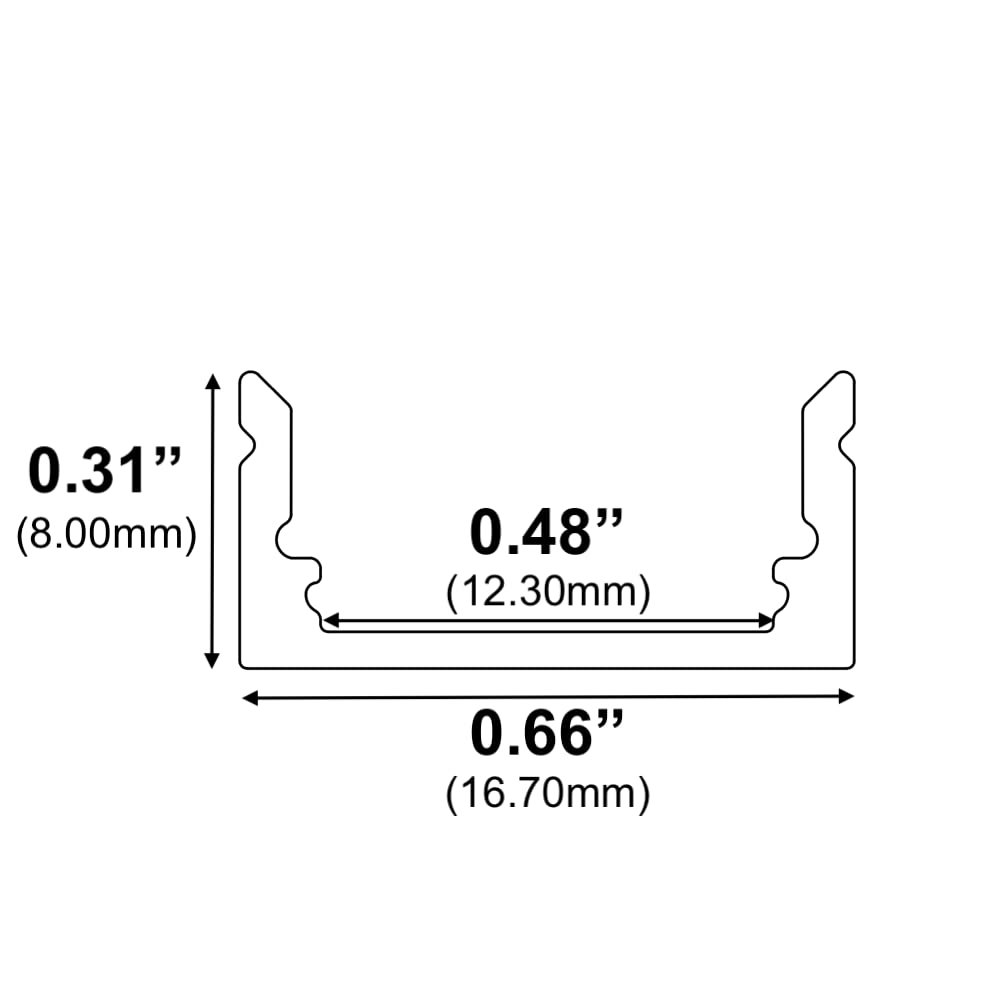 10-Pack 8ft (2.4Meter) LED Aluminum Channels with Frosted Diffuser - 1971 Series LED Profile Extrusion for 12mm/0.47