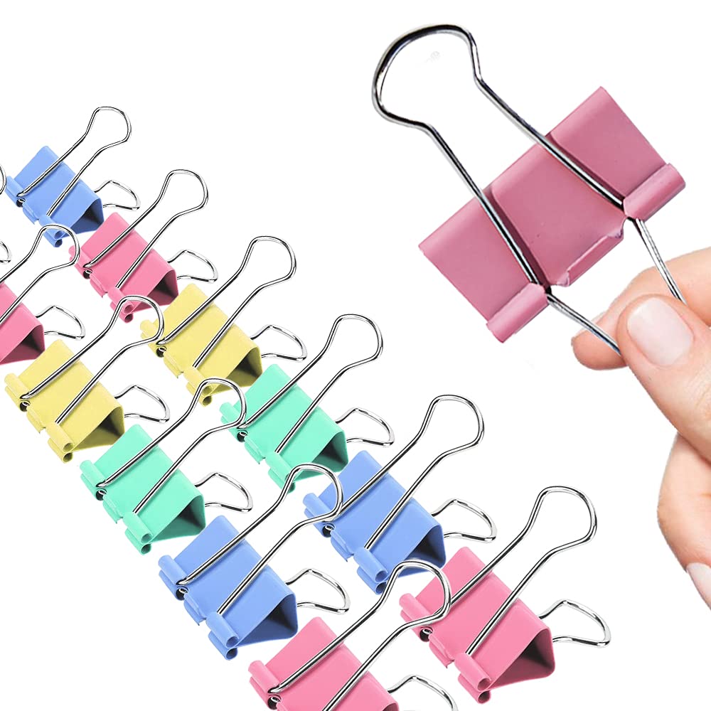 Extra Large 2 Inch (51mm) Colorful Binder Clips - 12 Pack for Office, School & Business - Perfect for Organizing Documents, Bulletin Boards & Craft Projects