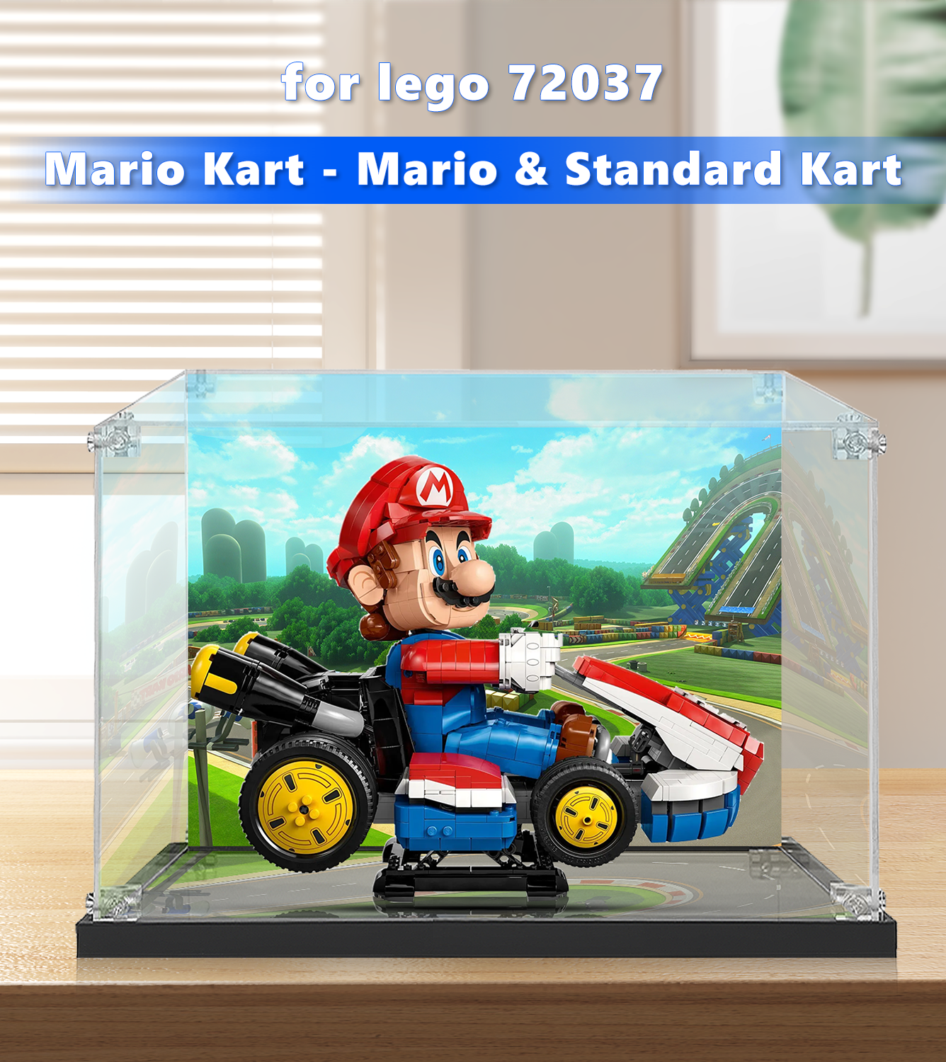 LEGO® Super Mario™ Mario Kart™ Display Case for 72037 Set - Protective Showcase for Collectible Mario & Standard Kart - Perfect for Home Decor, Office Display, and LEGO® Enthusiast Collections
