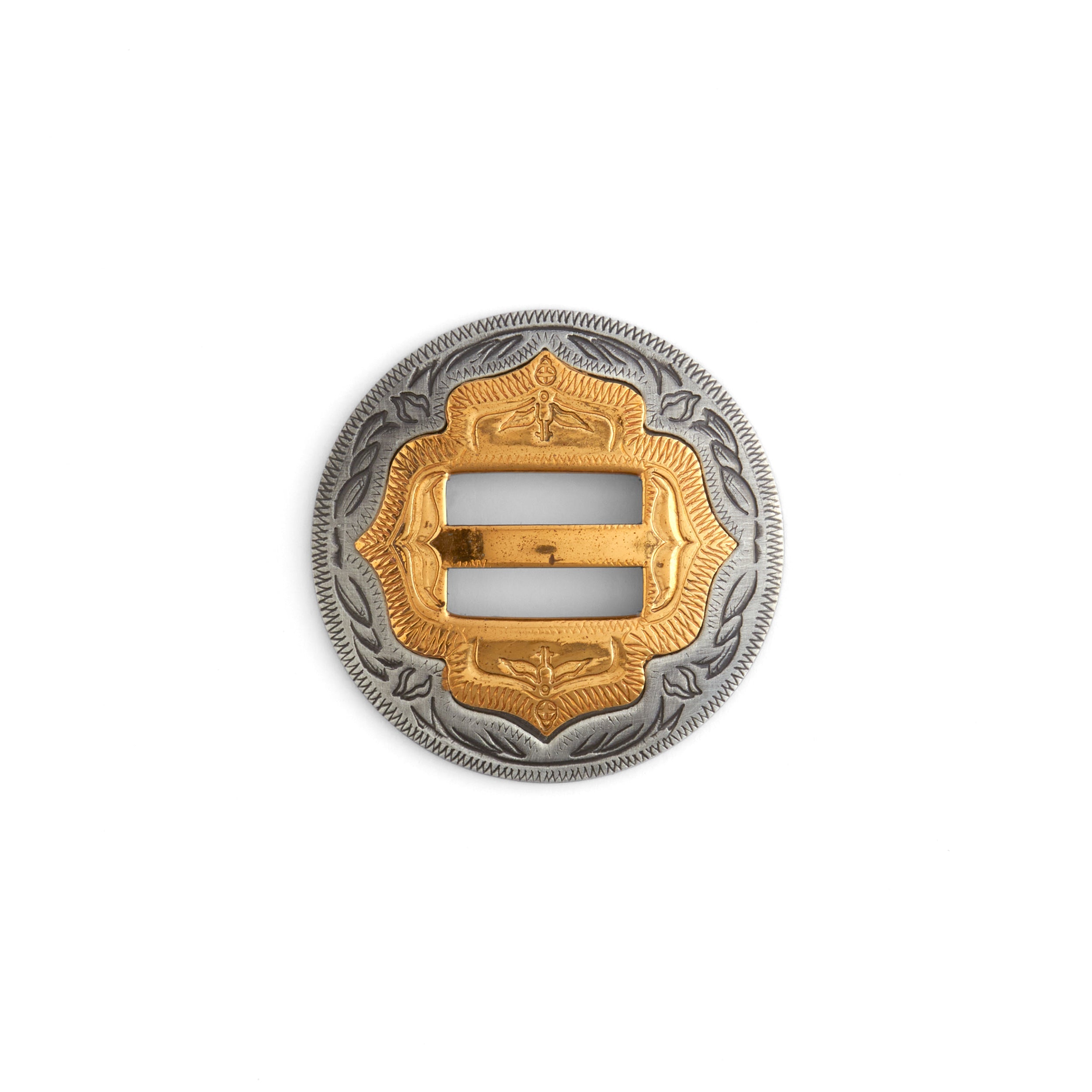 Silver & Gold Slotted Two-Tone Conchos for Western Belts & Leather Crafts – Perfect for DIY Accessories, Costume Jewelry, and Western Fashion