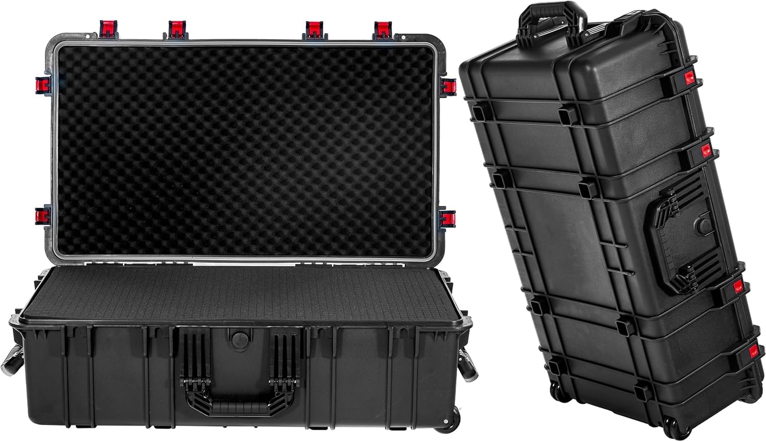 Waterproof Hard Case 35x20.5x12 Inch - IP67 Crushproof Rolling Equipment Case with Foam & Wheels for Camera, Tools, Electronics, Instruments | Travel, Storage & Transport Protection for Professional Gear