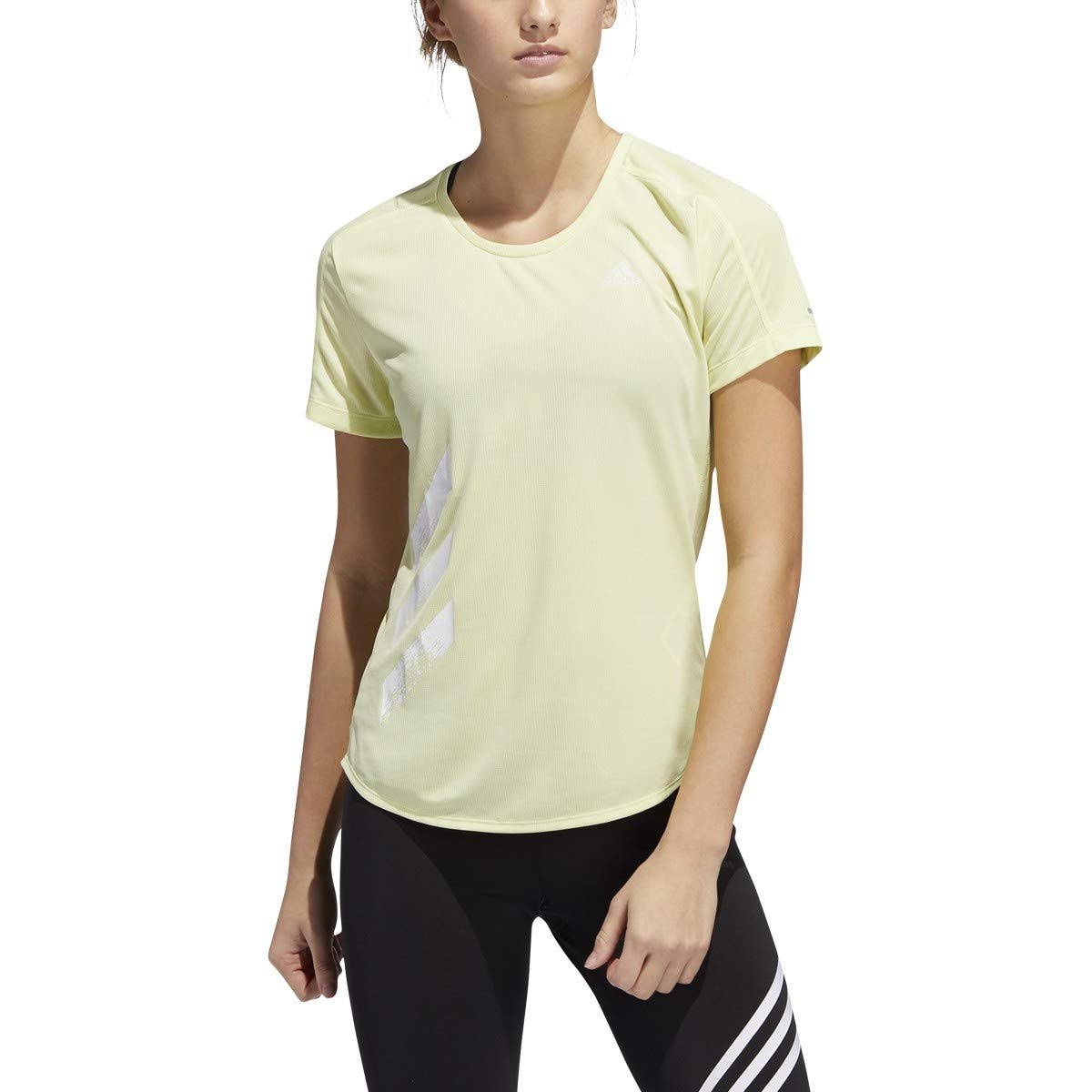 Adidas Women's Run It 3-Stripes Fast Dry Running T-Shirt - Moisture Wicking Workout Top for Gym, Jogging & Athletic Training