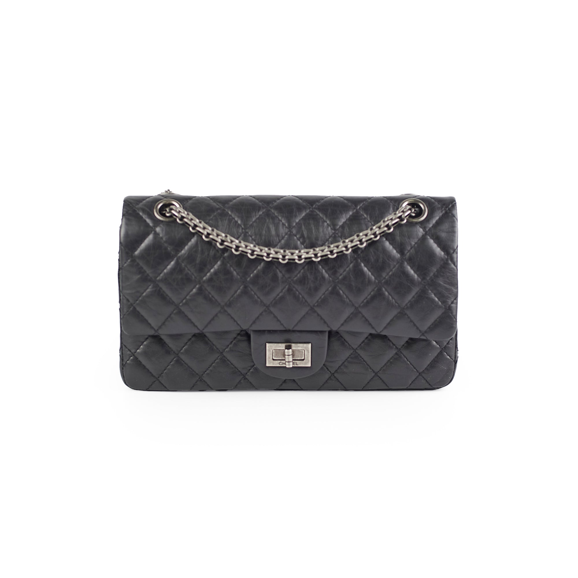Authentic Chanel Reissue 225 Black Calfskin Leather Flap Bag - Luxury Handbag for Women, Perfect for Evening Events & Special Occasions