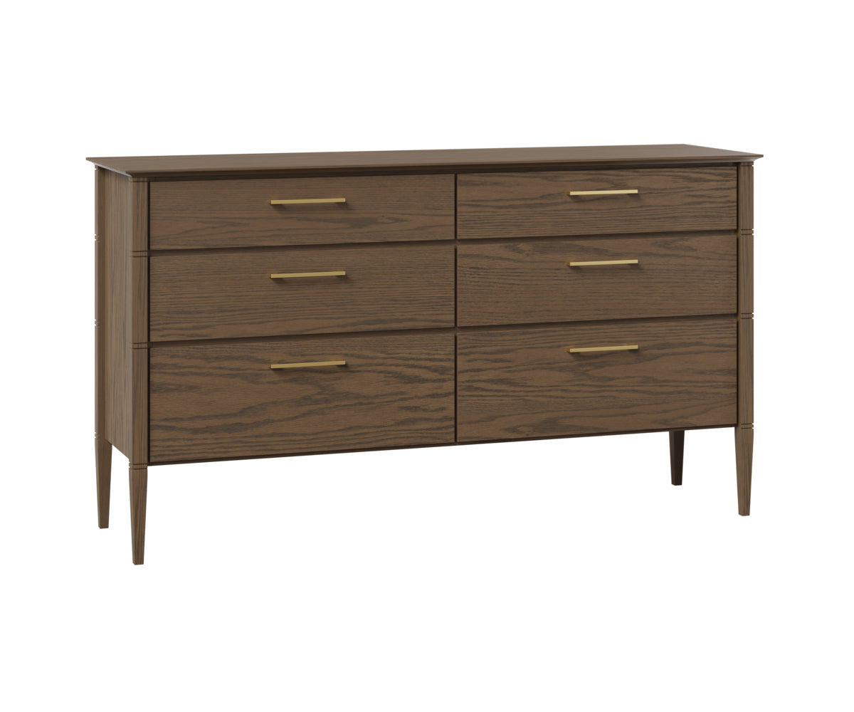 Reveal 68 Dresser - Modern 6-Drawer Chest for Bedroom, Living Room & Office Storage | Solid Wood Dresser with Smooth Gliding Drawers for Clothes, Linens & Organizing Essentials