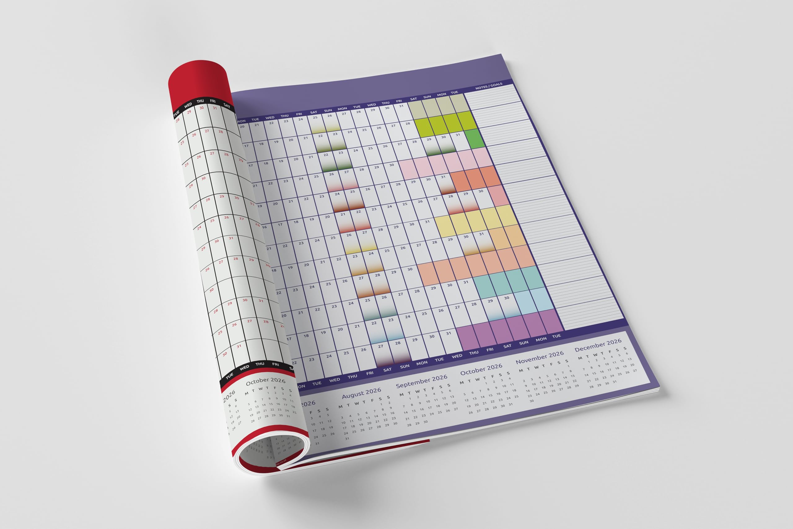 Evelay 2025 Wall Calendar - Extra Large A0 Size (84x118cm) - Double Sided Red & Rainbow Design - Yearly Planner for Home, Office & School - Perfect for Wall Organization & Productivity Planning