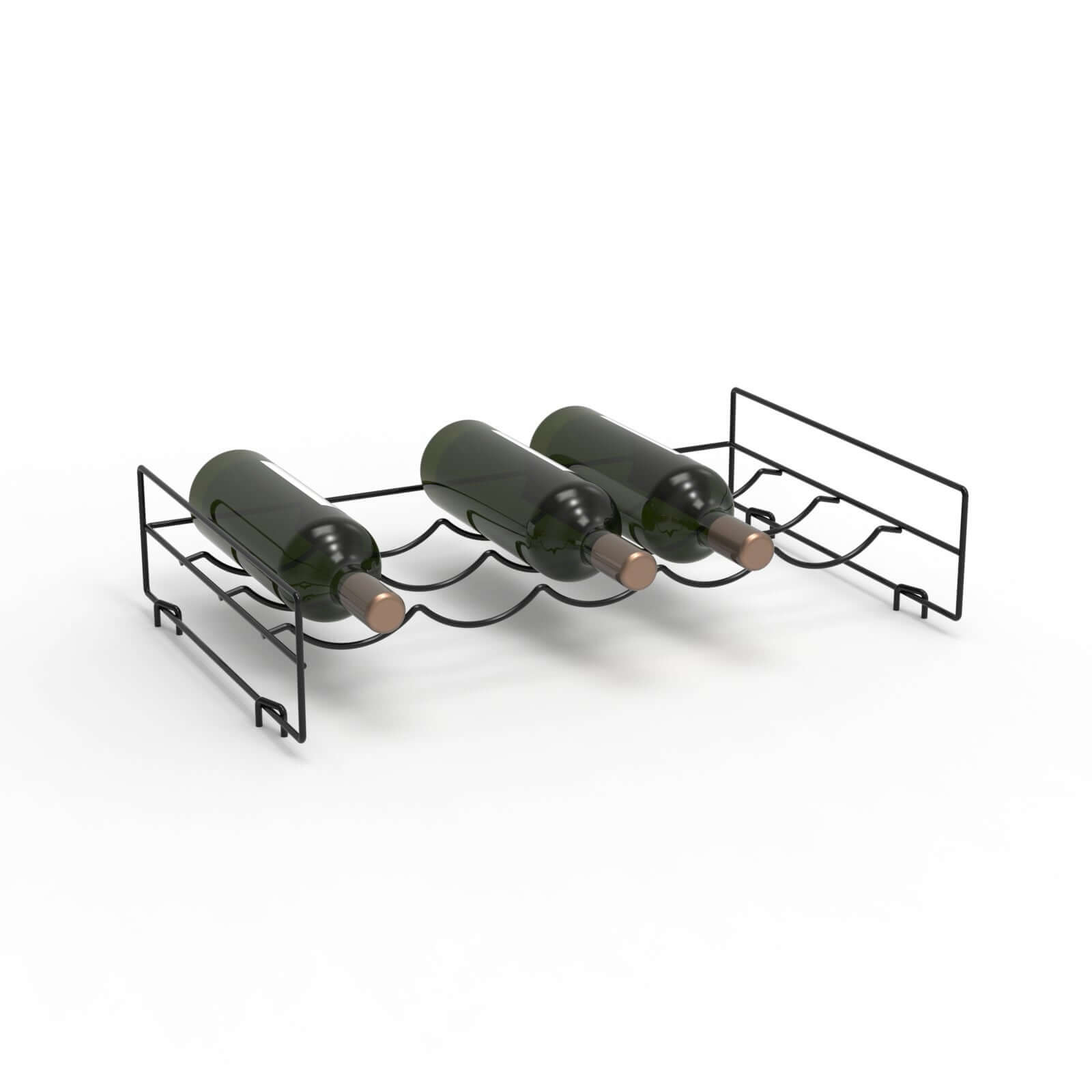 5-Tier Stackable Metal Wine Rack for Kitchen & Bar - Space Saving Wine Bottle Organizer for Home, Restaurant, or Wine Cellar Storage