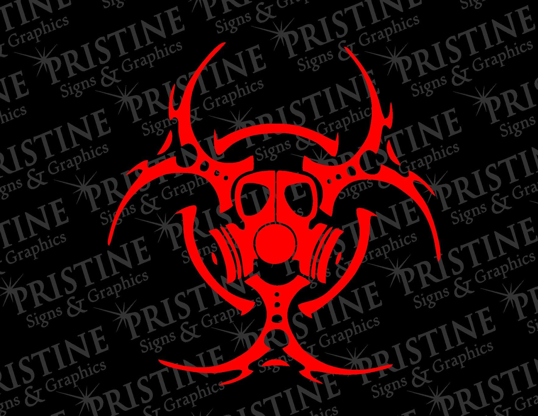 Biohazard Gas Mask Decal (Red) - High-Quality Vinyl Sticker for Laptops, Helmets & DIY Projects - Perfect for Cosplay, Gaming & Survival Gear Customization
