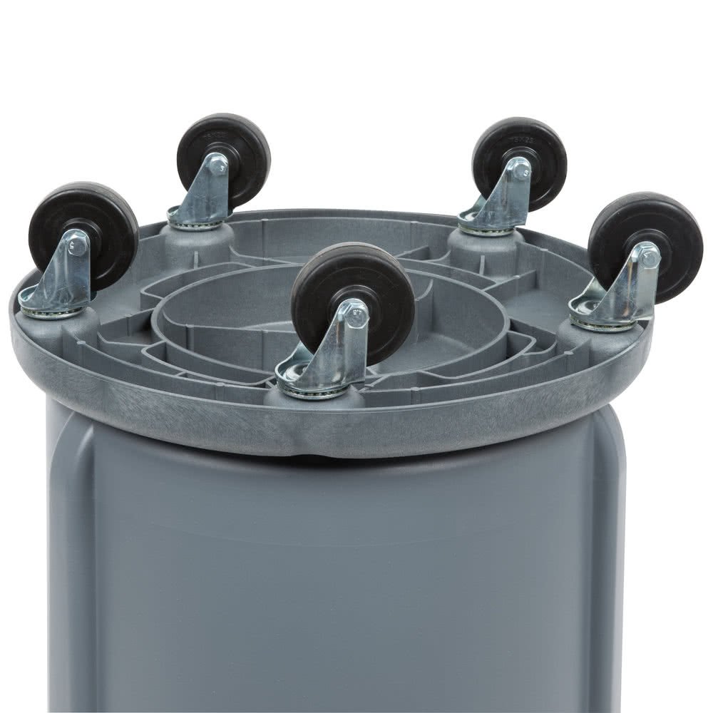 TableTop King Brute 20 Gallon Gray Trash Can with Lid & Wheels - Heavy Duty Commercial Garbage Bin for Office, Kitchen, Restaurant & Outdoor Use