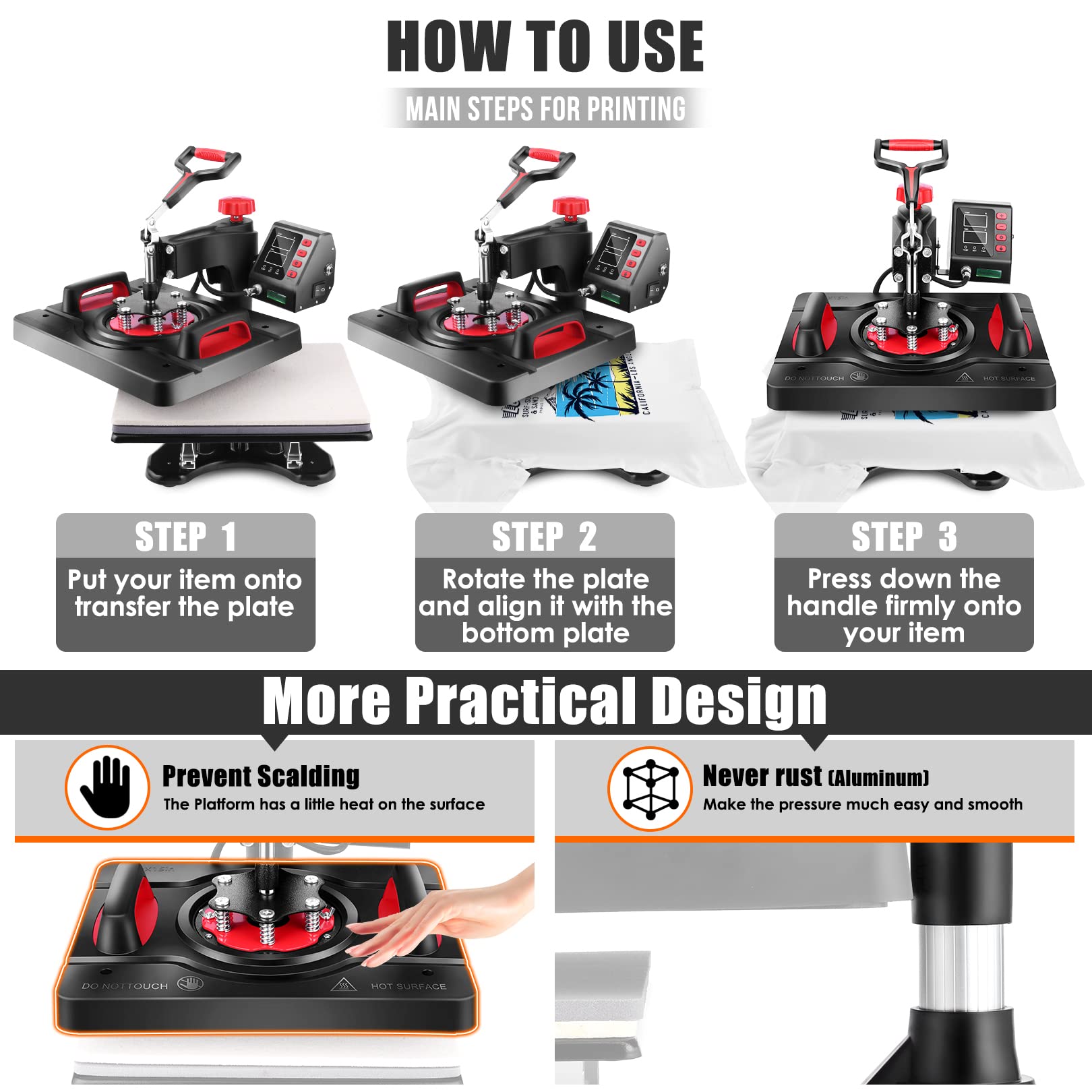 Upgraded 8-in-1 Digital Heat Press Machine 12x15 Inch - 360° Swing Away Multifunction Sublimation Transfer Machine with Tumbler Press for T-Shirts, Mugs, Hats & Plates - Perfect for Home & Commercial Use (DIY Crafts, Custom Apparel, Small Business Printing)