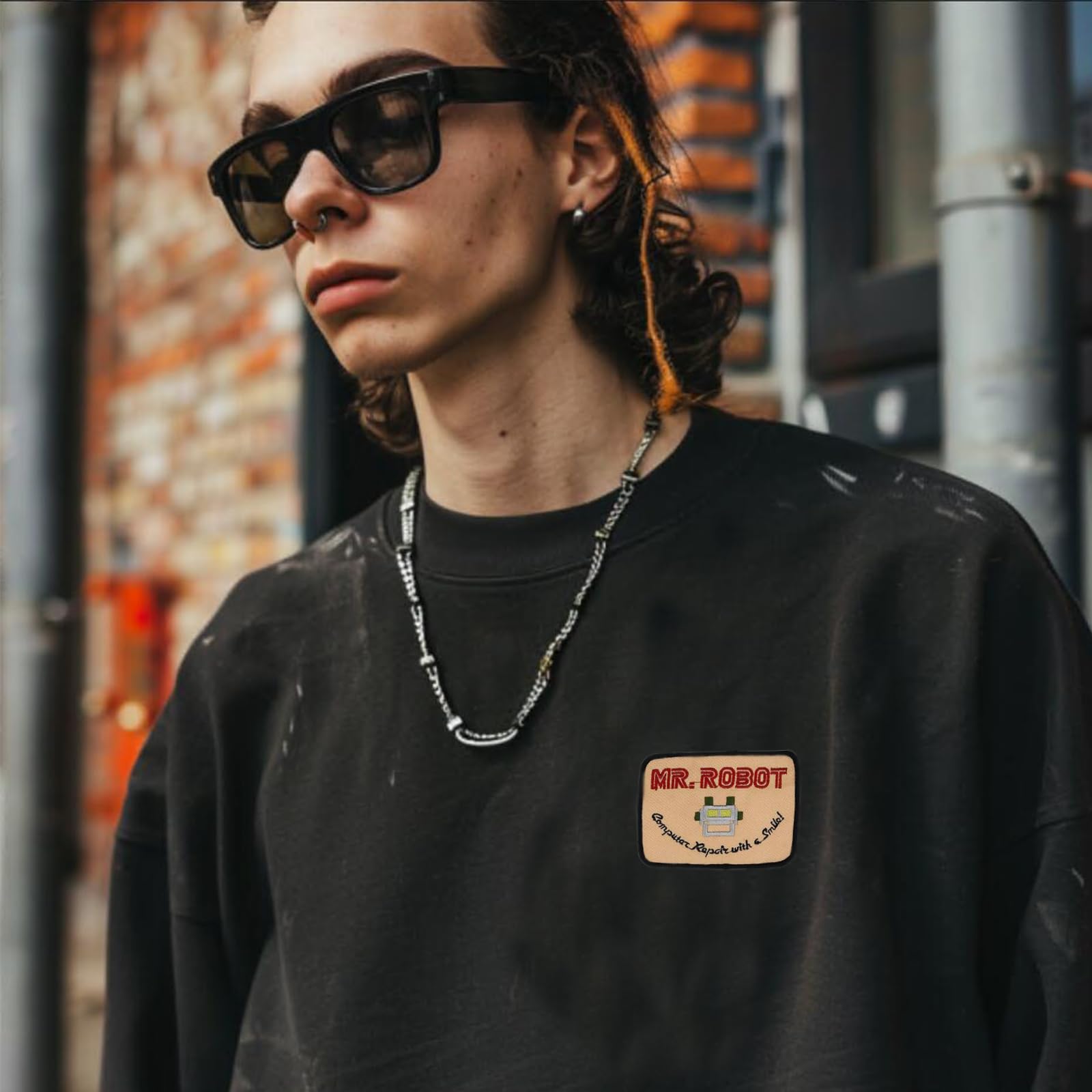Mr. Robot Embroidered Iron On Patch for DIY Halloween Costume - Perfect for Jackets, Backpacks & Cosplay