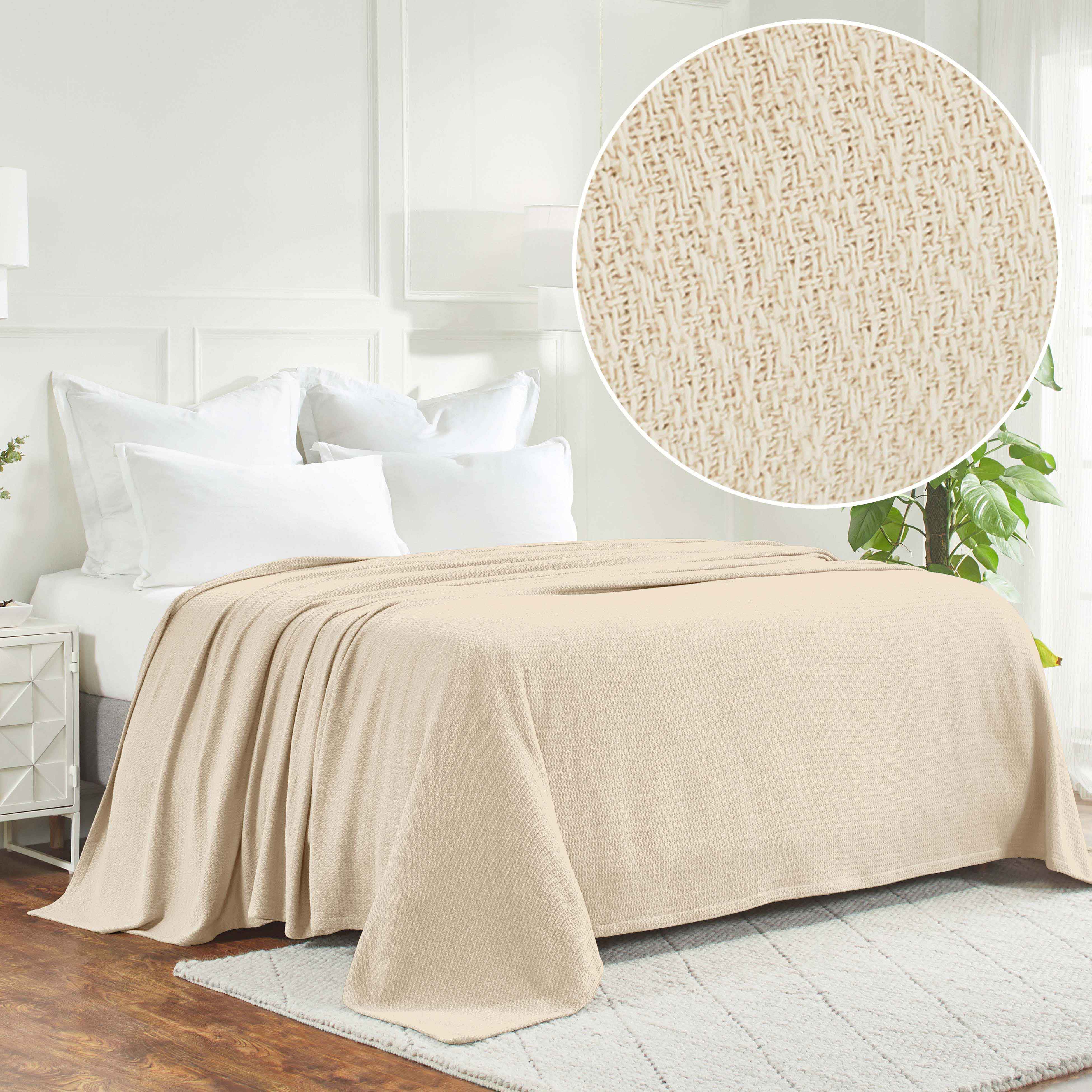 Premium Textured Cotton Waffle Weave Blanket - Soft & Breathable Throw for Bed, Sofa & Couch - Cozy Home Decor Gift for All Seasons