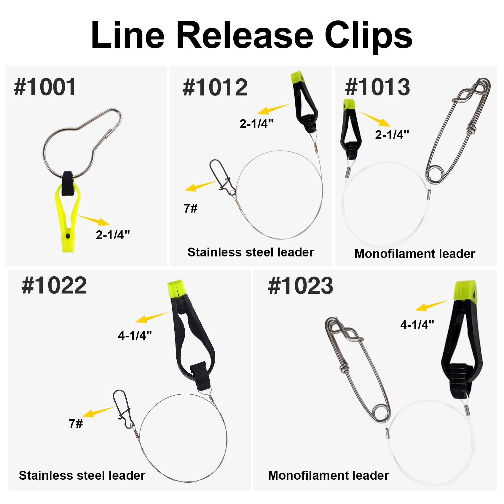 **Downrigger Line Release Clips with 18-Inch Leader & Snap - Heavy Duty Weight Release Clips for Planer Board, Downrigger Trolling & Offshore Fishing - Perfect for Saltwater & Freshwater Anglers**