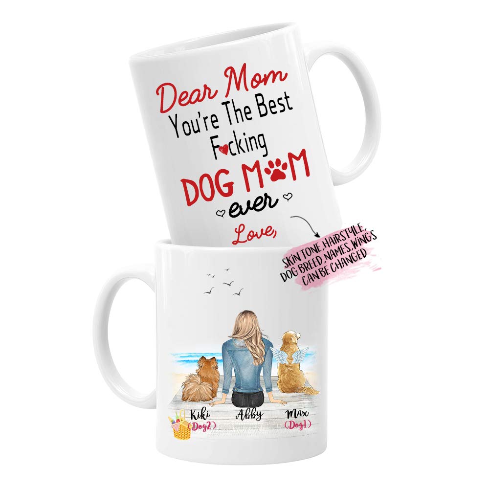 **Personalized Dog Mom Coffee Mug - Custom Pet Name & Picture, 11 Oz - Best Gift for Dog Moms, Mother's Day, Pet Loss Memorial - Perfect for Coffee, Tea & Heartwarming Moments**