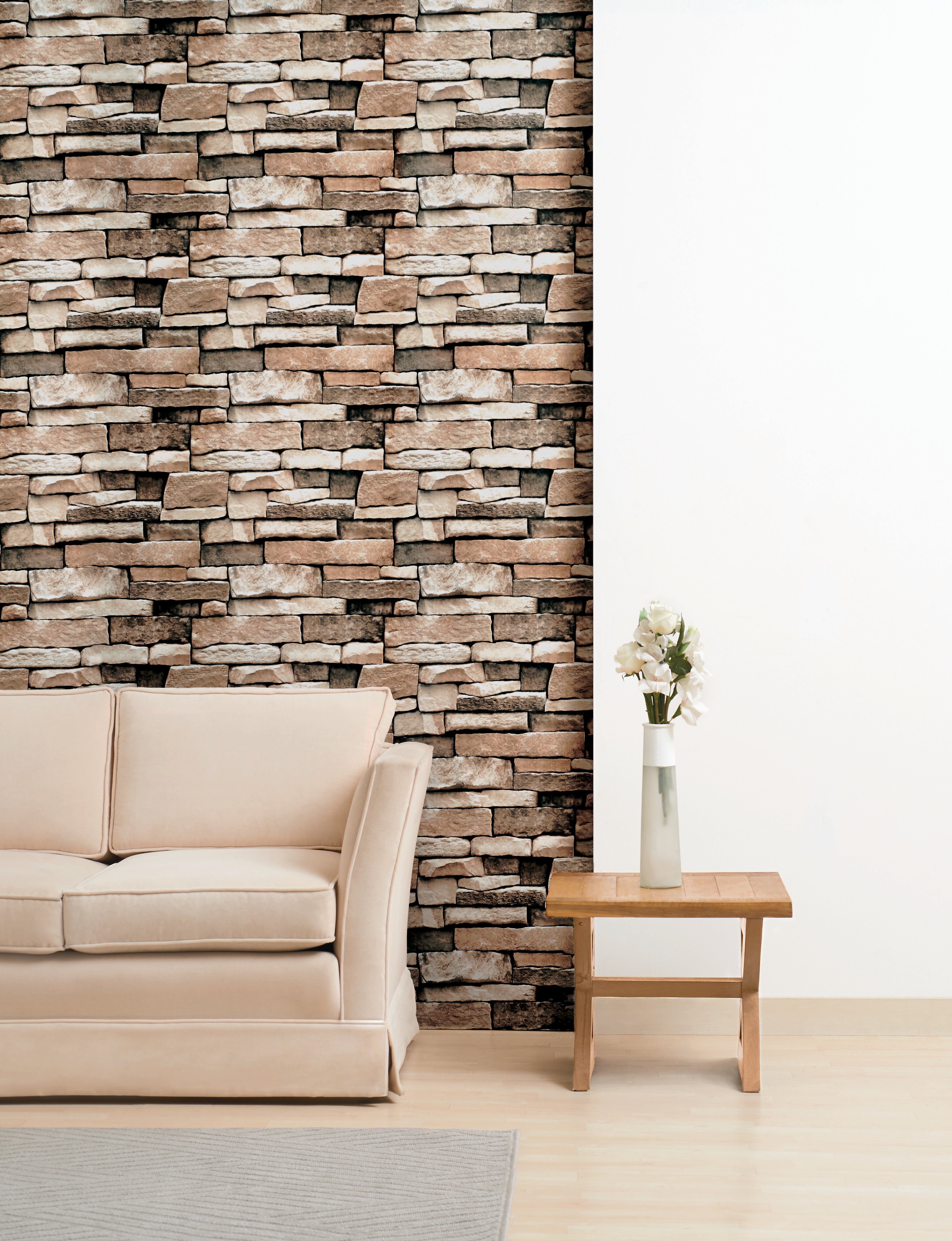 Flagstone Wallpaper - Natural Stone Texture Peel and Stick Wallpaper for Home Decor | Perfect for Living Room, Bedroom, and Office Accent Walls