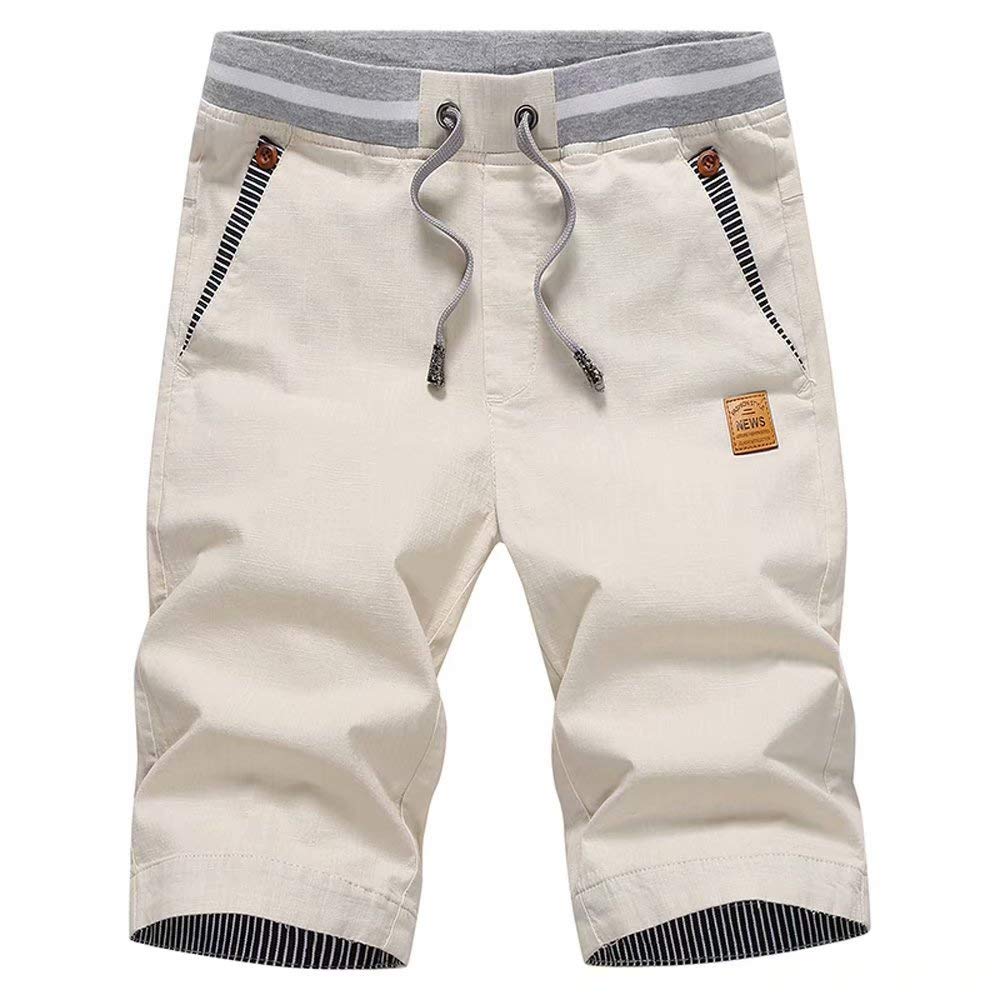 Tansozer Men's Casual Classic Fit Drawstring Summer Shorts - Elastic Waist with Pockets - Perfect for Beach, Swimming, Gym & Outdoor Activities