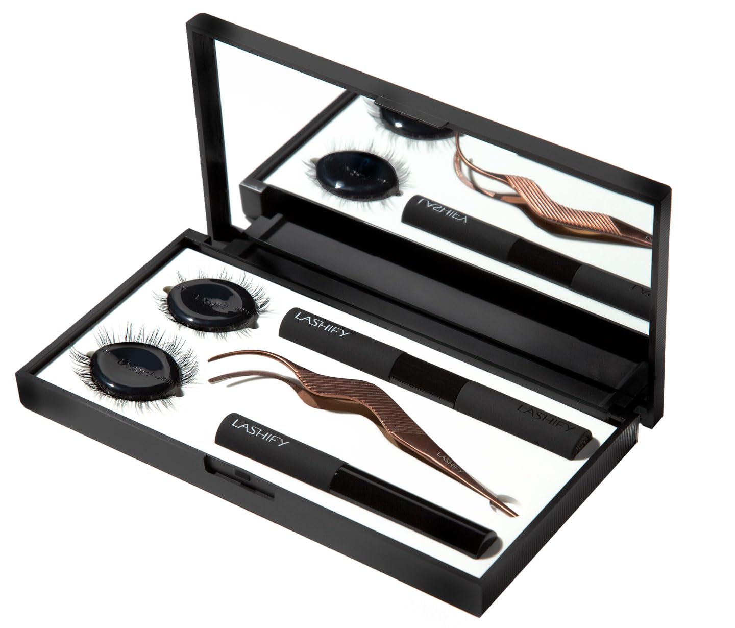 Lashify Control Kit - Complete DIY Eyelash Extension Starter Set with Amplify Gossamer Black 10mm & 12mm Lashes, Black Travel Case & Control Wand - Perfect for Home Use, Travel & Special Occasions