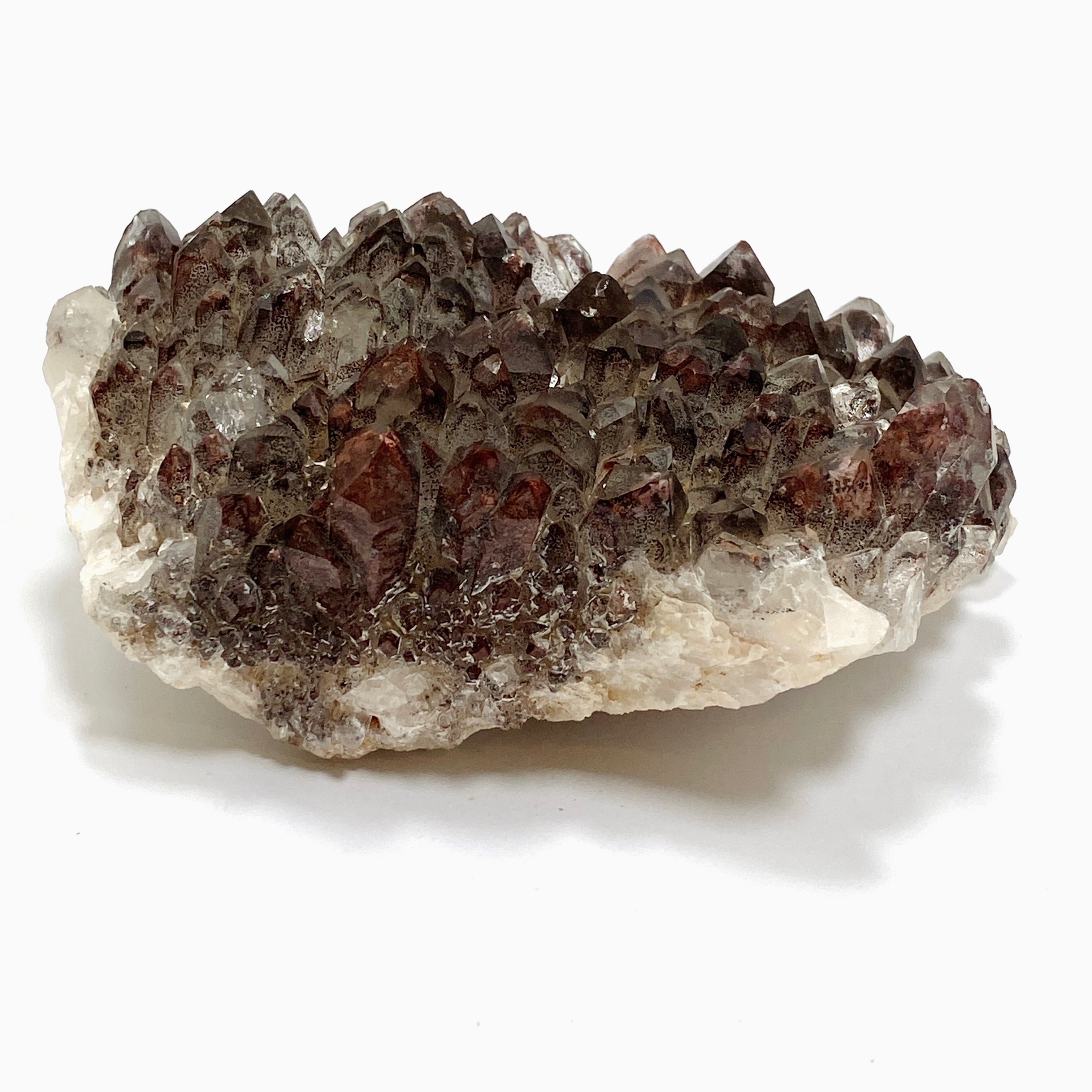 Natural Red Hematite Phantom Quartz Cluster - Healing Crystal from Zambia (CR3720) for Meditation, Energy Work & Home Decor